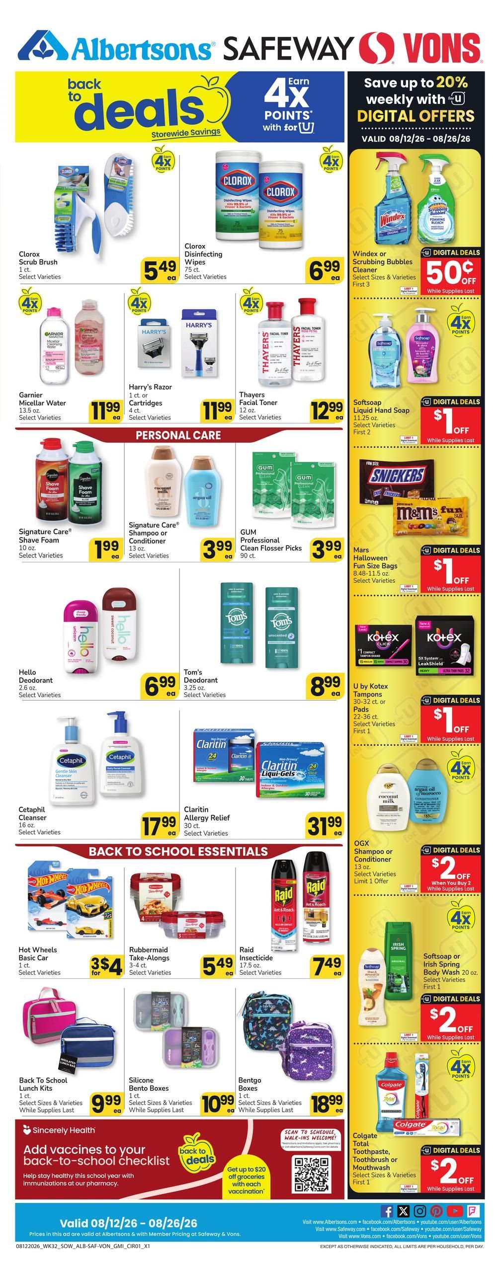 Safeway (Tucson–Cortaro Area, AZ) Weekly Ad August 12 - 18, 2026