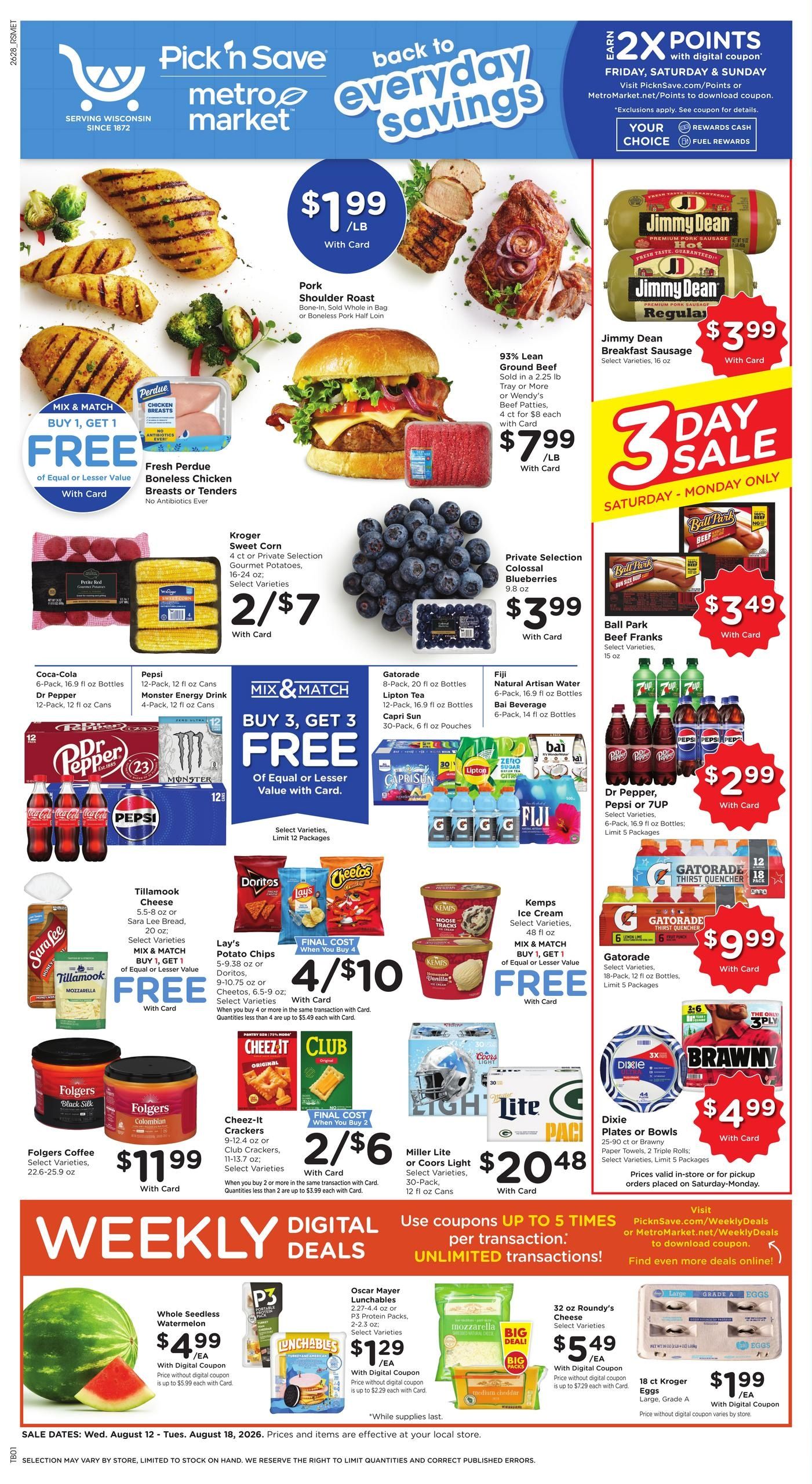 Pick N Save (Milwaukee Area, WI) Weekly Ad August 12 - 18, 2026