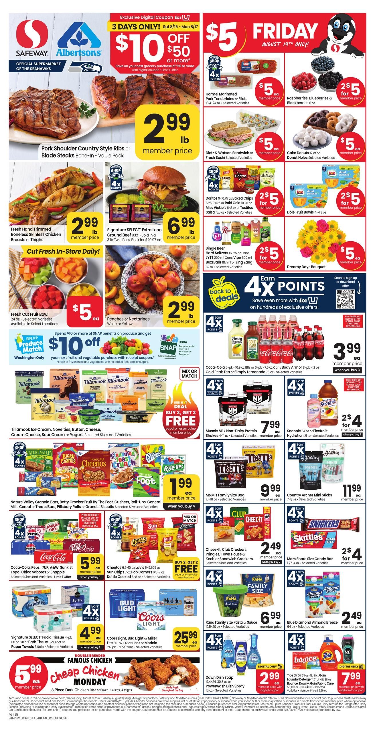 Albertsons (Seattle–Bellevue Area, WA) Weekly Ad August 12 - 18, 2026