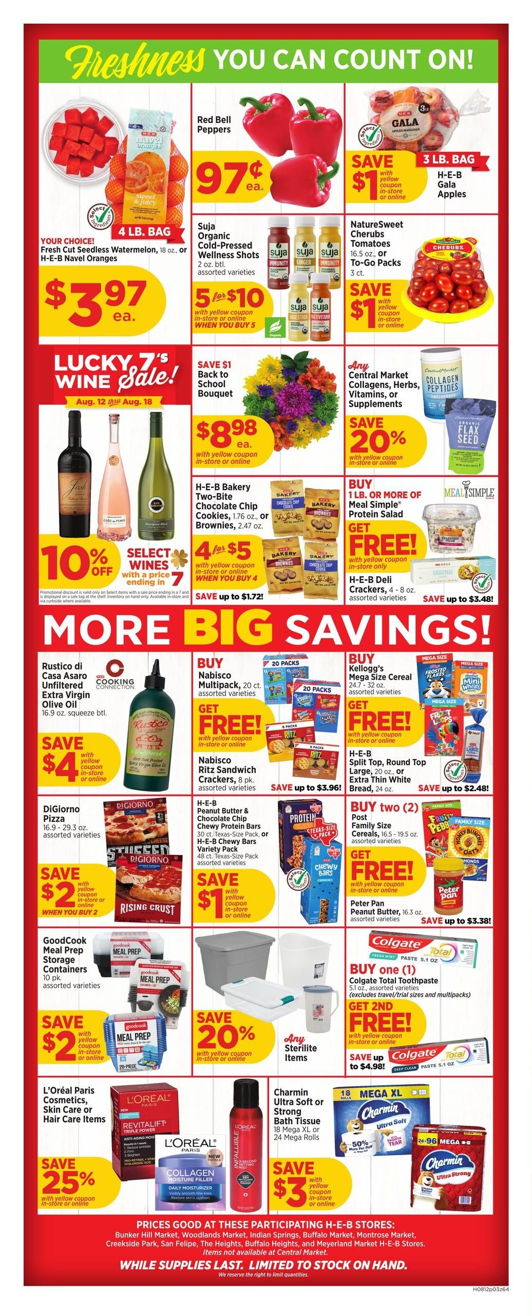 H-E-B (Houston Area, TX) Weekly Ad August 12 - 18, 2026
