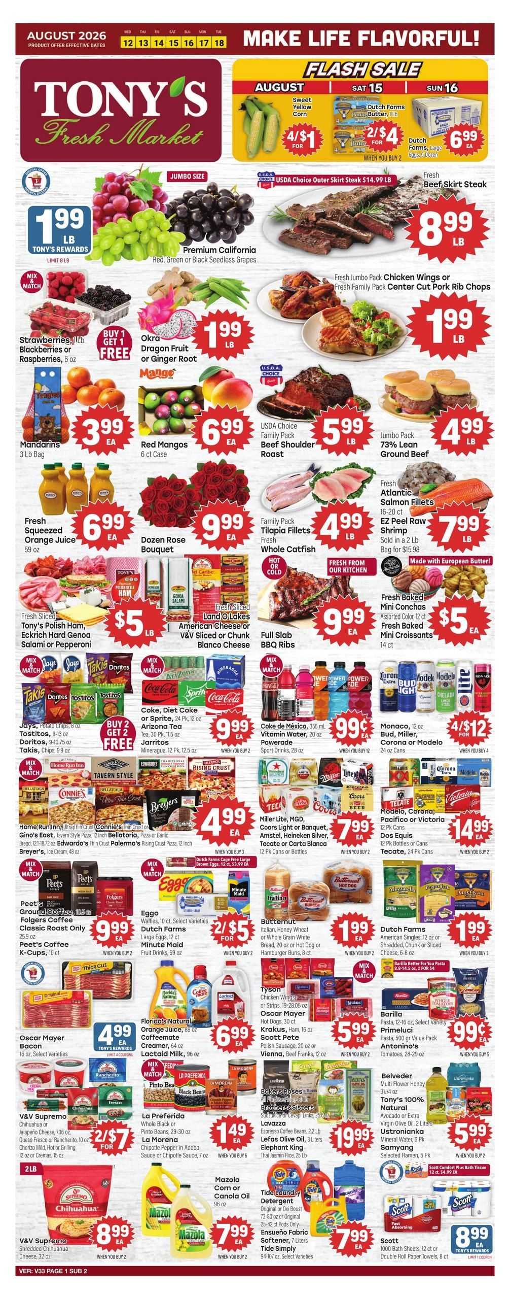 Tony's Fresh Market (Chicago–Elgin Area, IL) Weekly Ad August 12 - 18, 2026