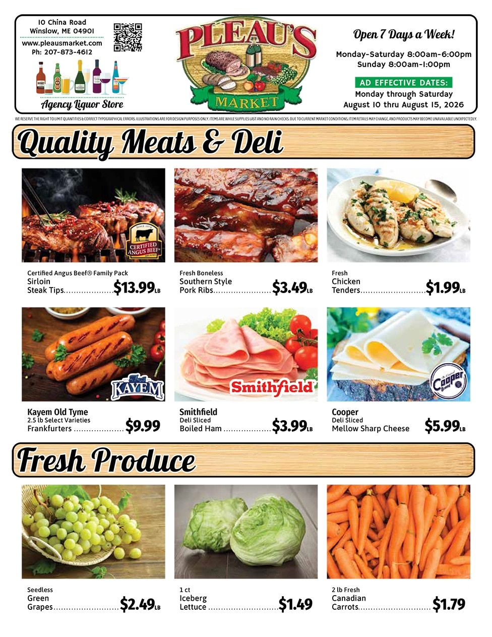 Pleau's Market Weekly Ad August 11 - 17, 2026