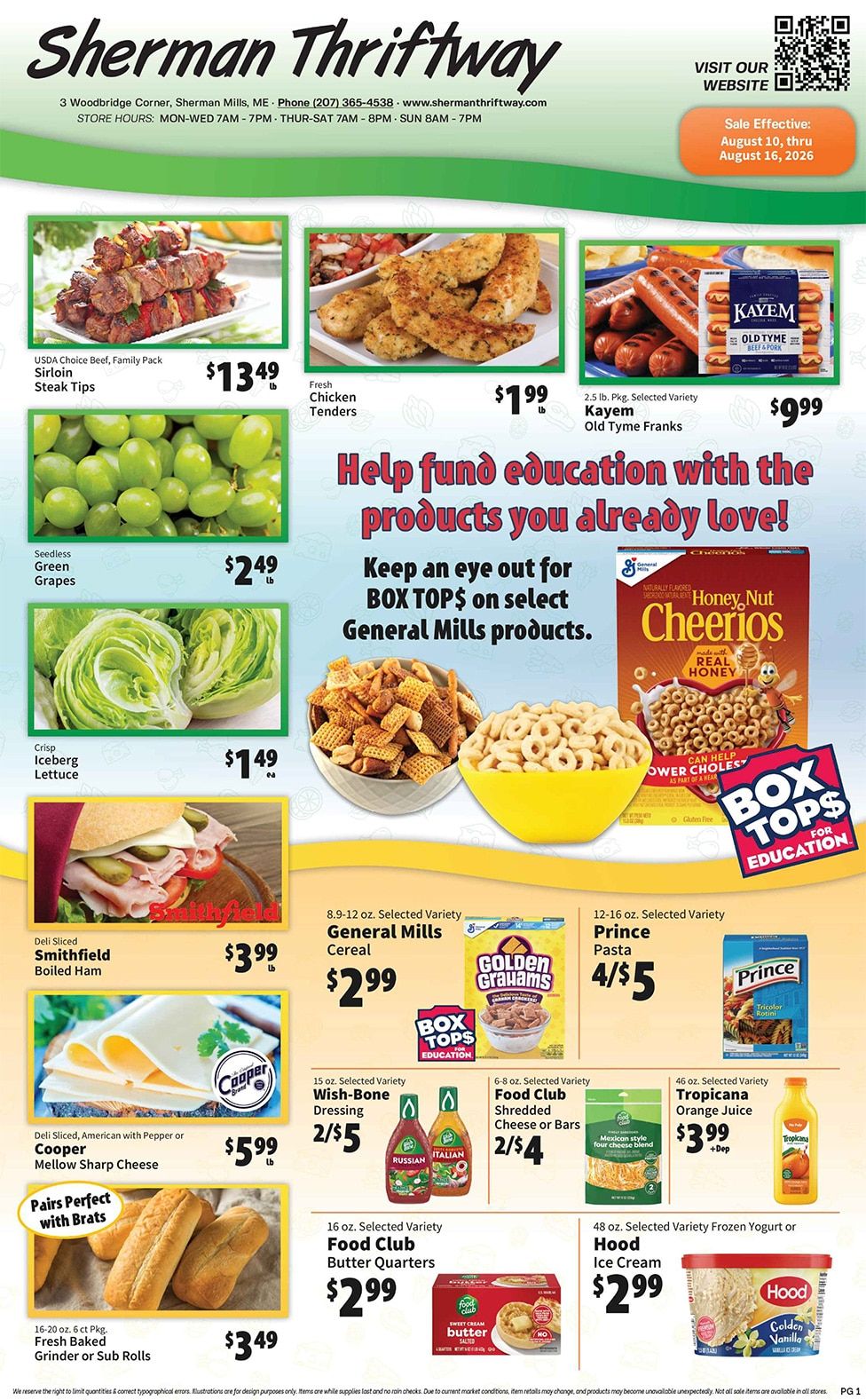 Sherman Thriftway Weekly Ad August 11 - 17, 2026