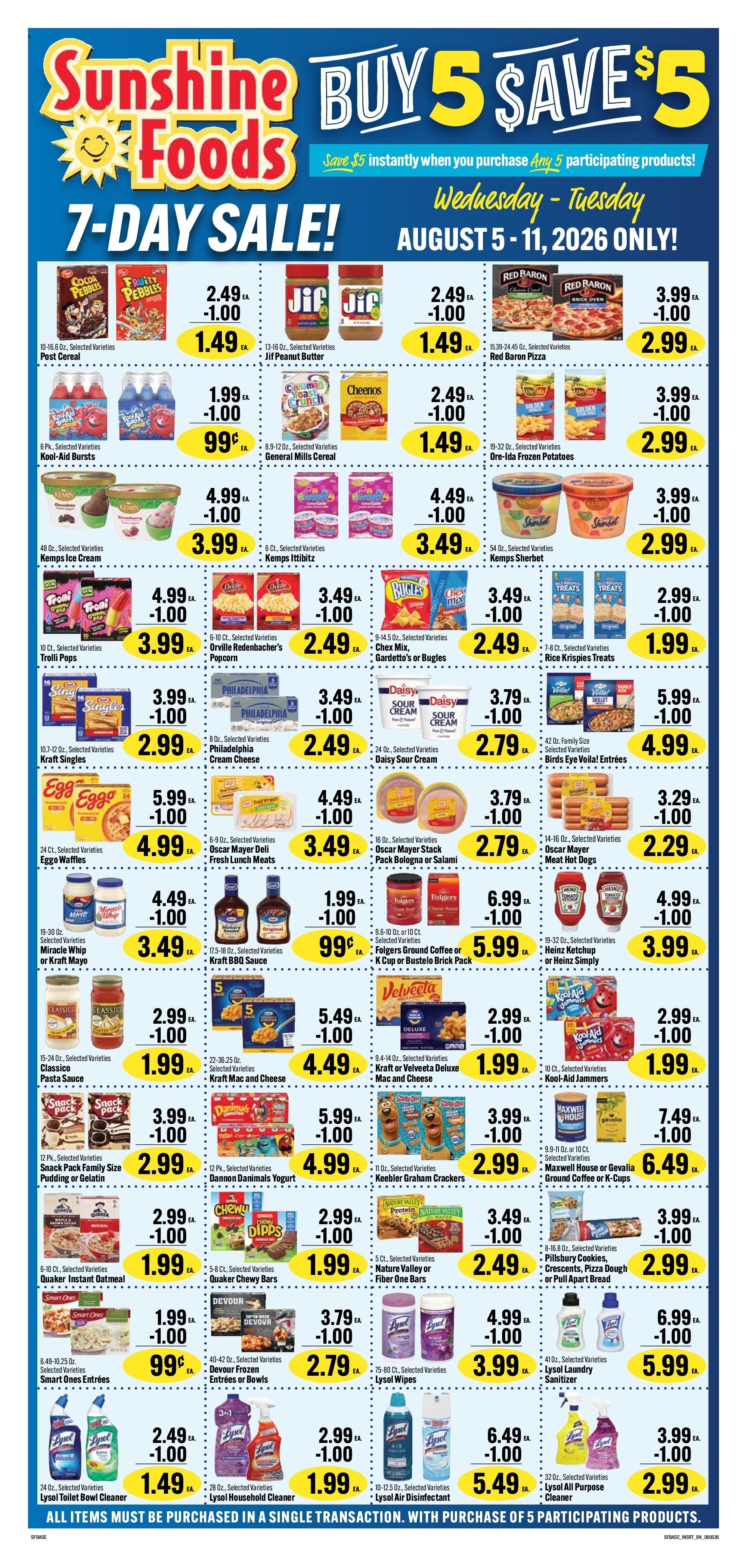 Sunshine Foods Weekly Ad August 5 - 11, 2026