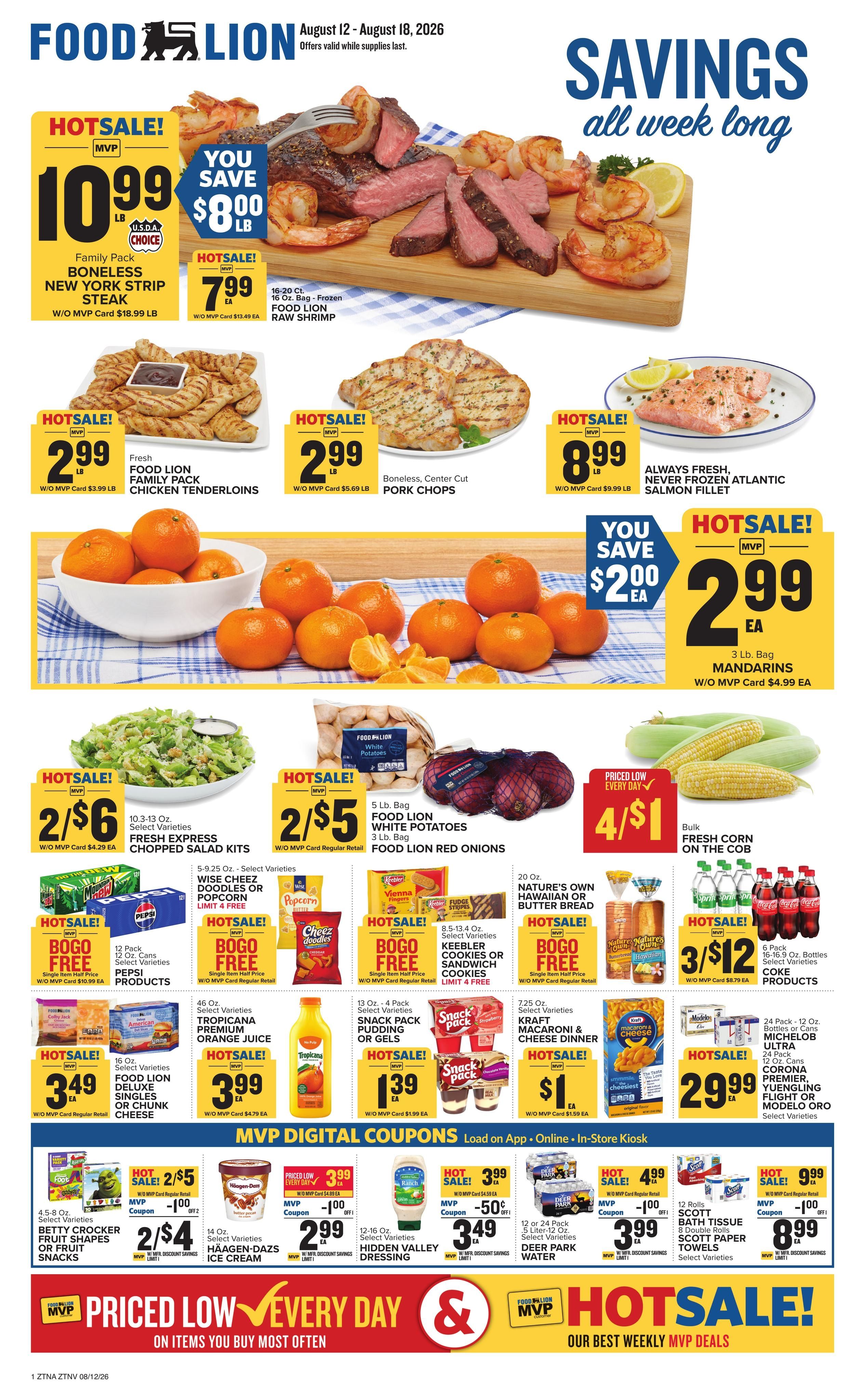 Food Lion (Nashville–Murfreesboro Area, TN) Weekly Ad August 12 - 18, 2026