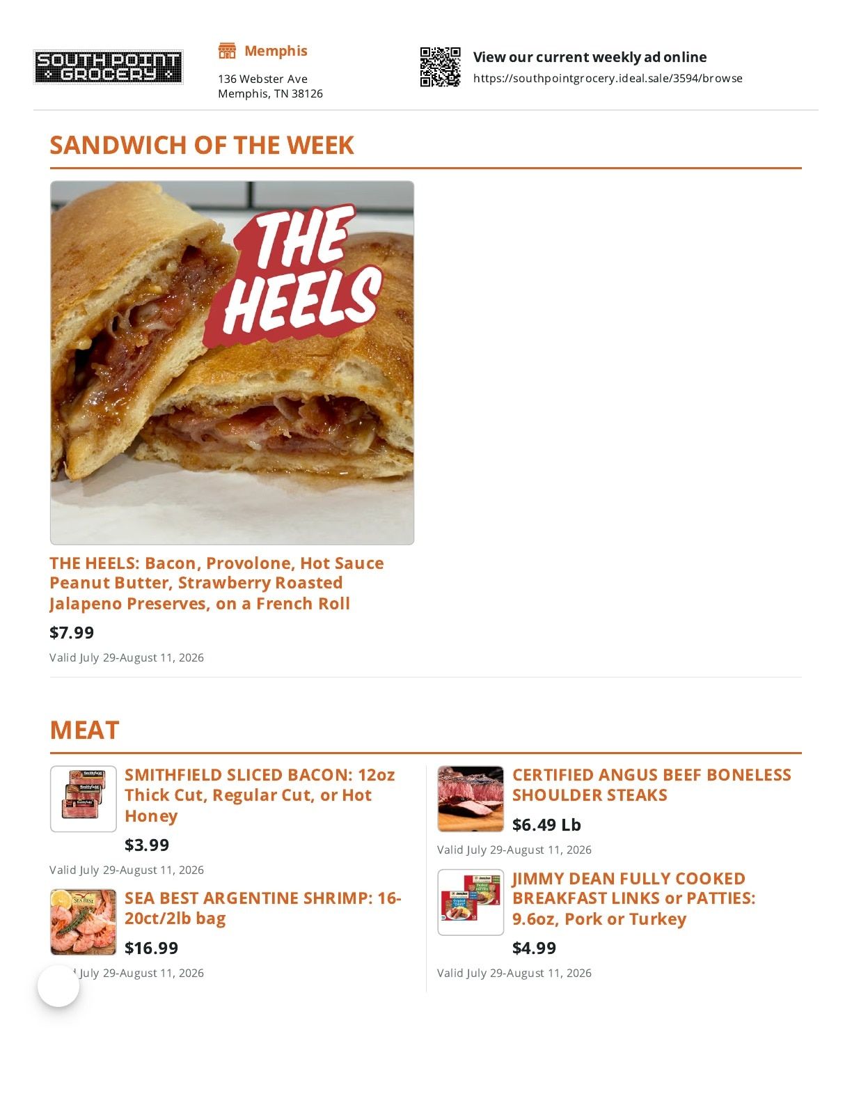 South Point Grocery (Memphis, TN) Weekly Ad July 29 - August 11, 2026