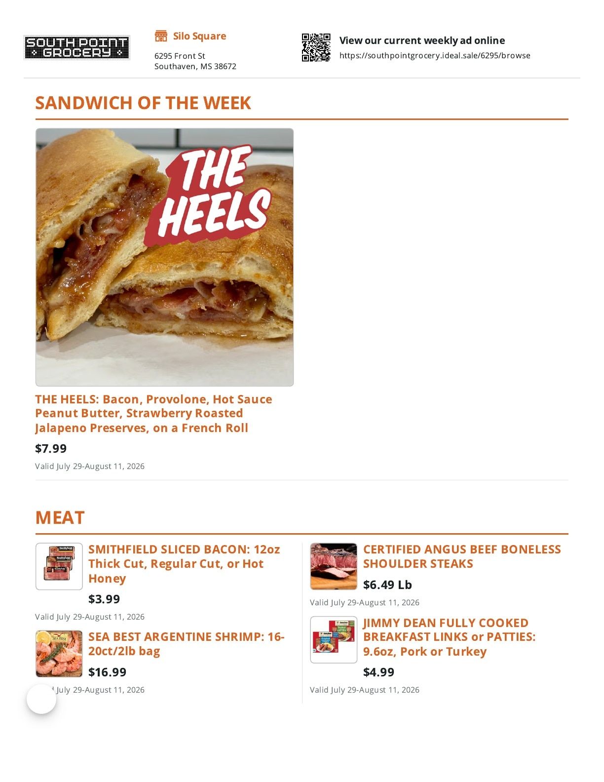 South Point Grocery (Southaven, MS) Weekly Ad July 29 - August 11, 2026