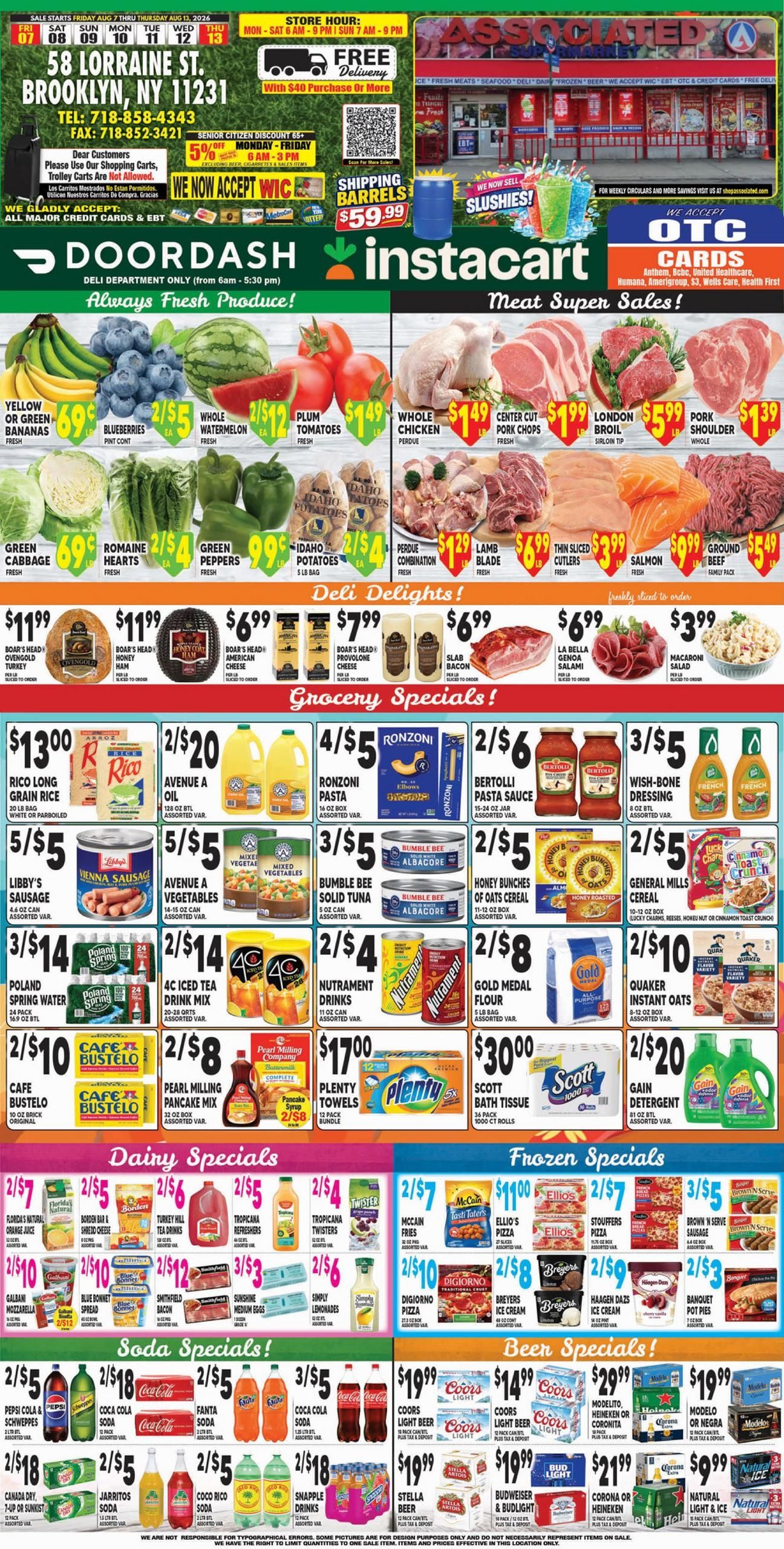 Associated Supermarkets (Jersey City Area, NJ) Weekly Ad August 7 - 13, 2026