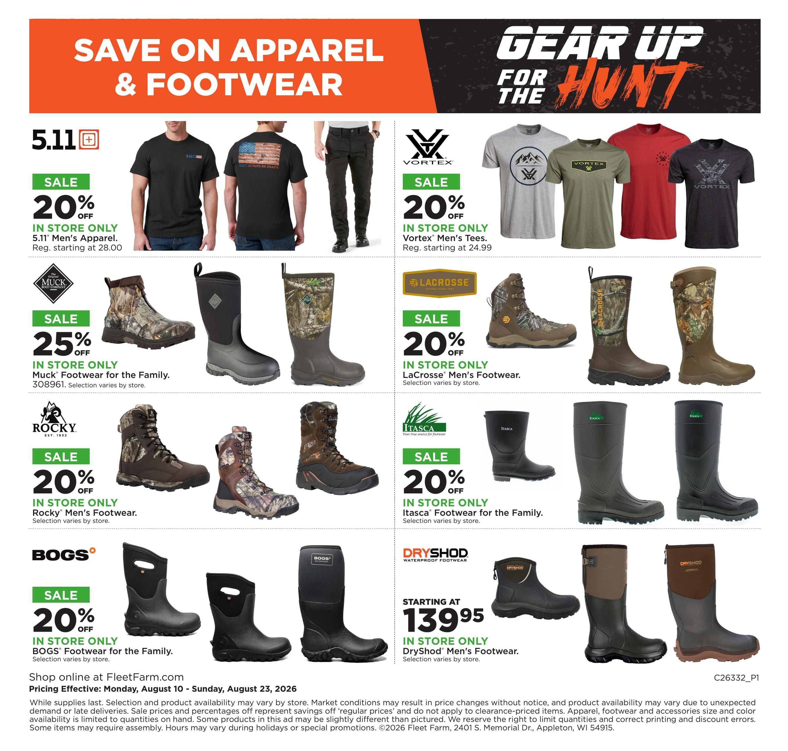 Fleet Farm (Cedar Falls Area, IA) Weekly Ad August 10 - 23, 2026