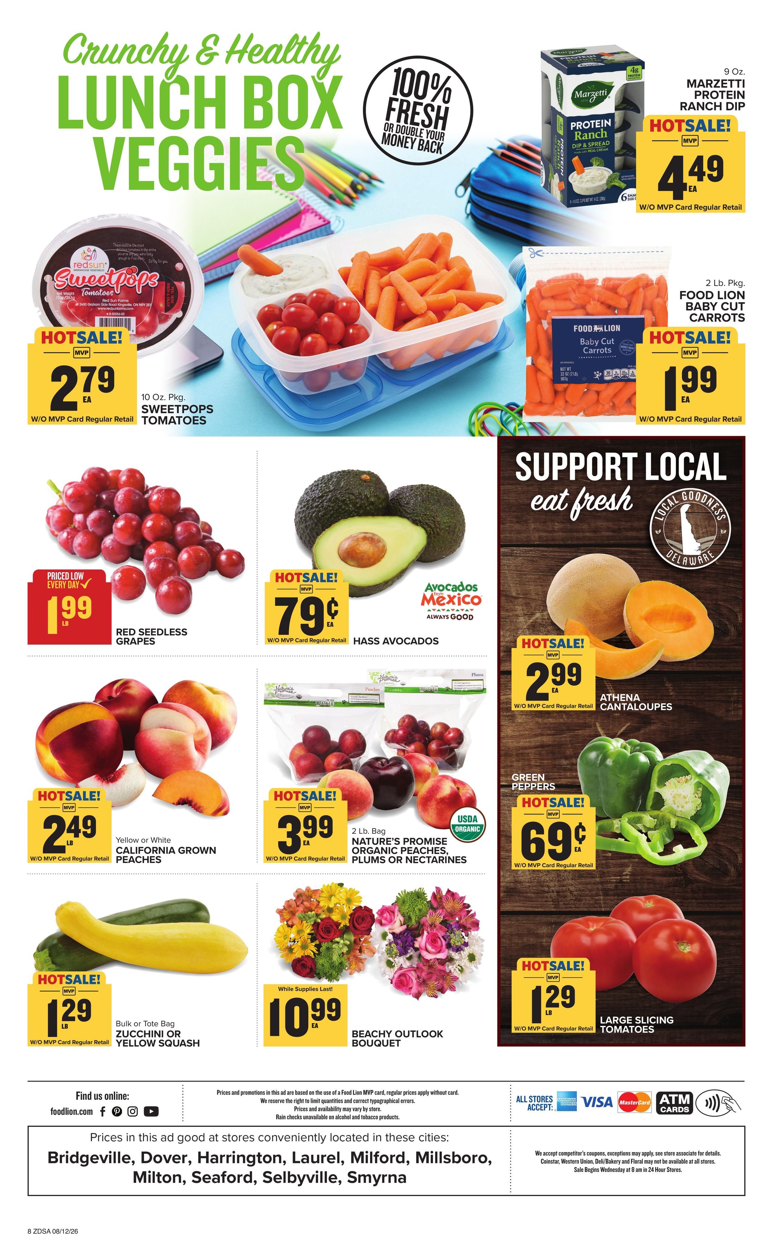 Food Lion (Dover–Bethany Beach Area, DE) Weekly Ad August 12 - 18, 2026