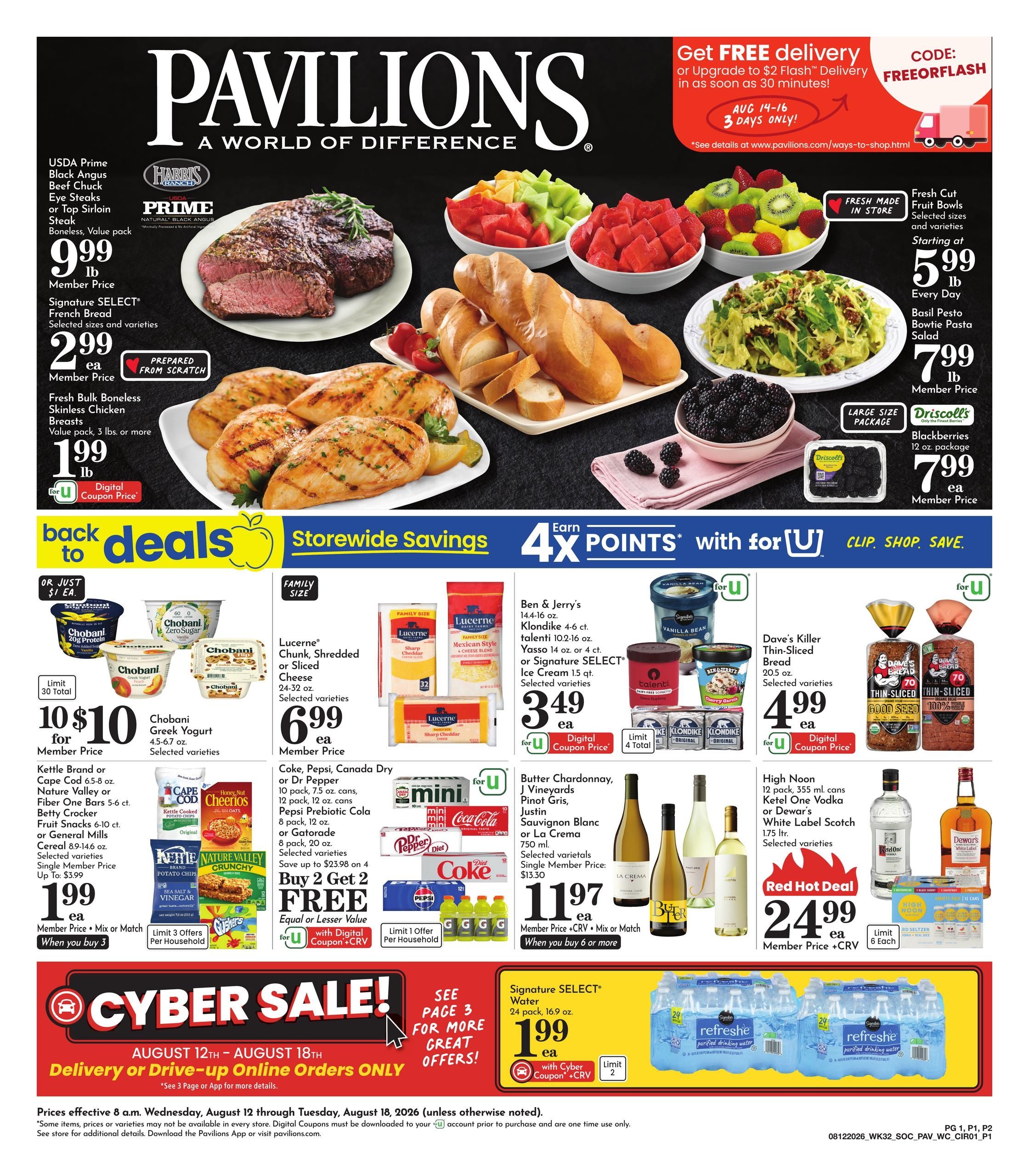 Pavilions (CA) Weekly Ad August 12 - 18, 2026