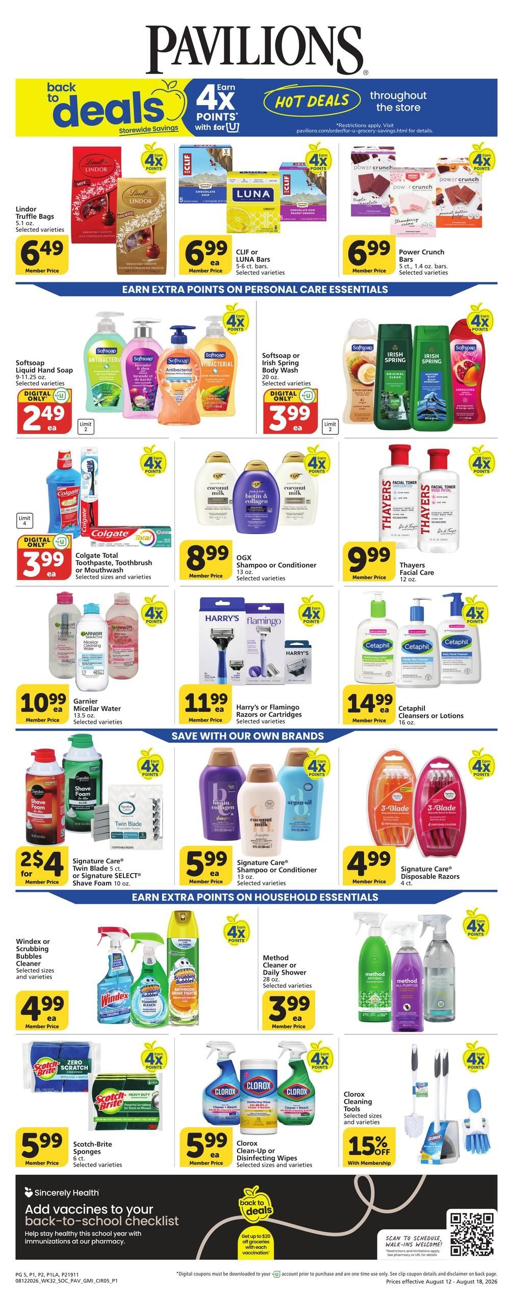 Pavilions (CA) Weekly Ad August 12 - 18, 2026