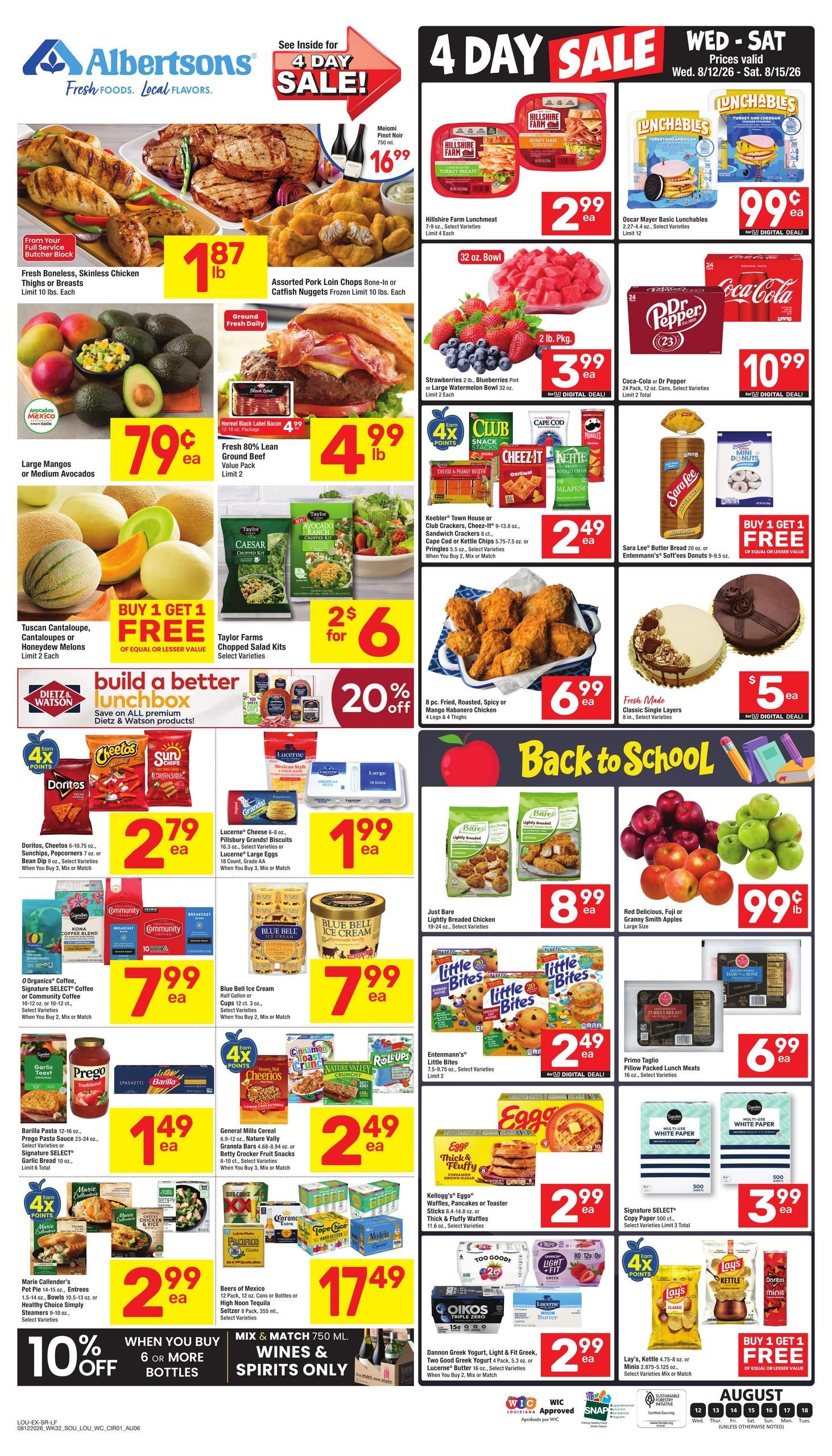 Albertsons (Alexandria Area, LA) Weekly Ad August 12 - 18, 2026