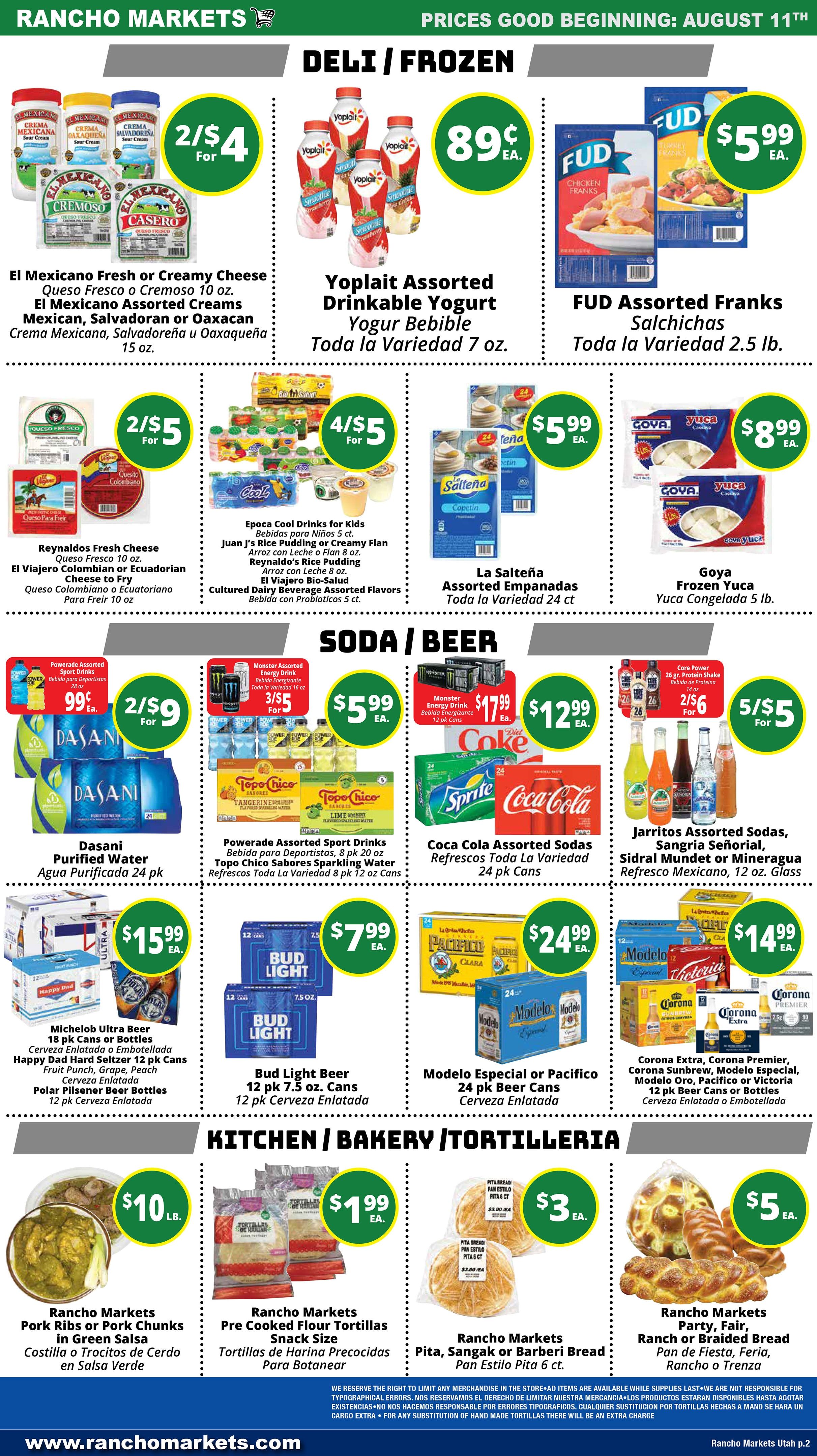 Rancho Markets Weekly Ad August 11 - 17, 2026
