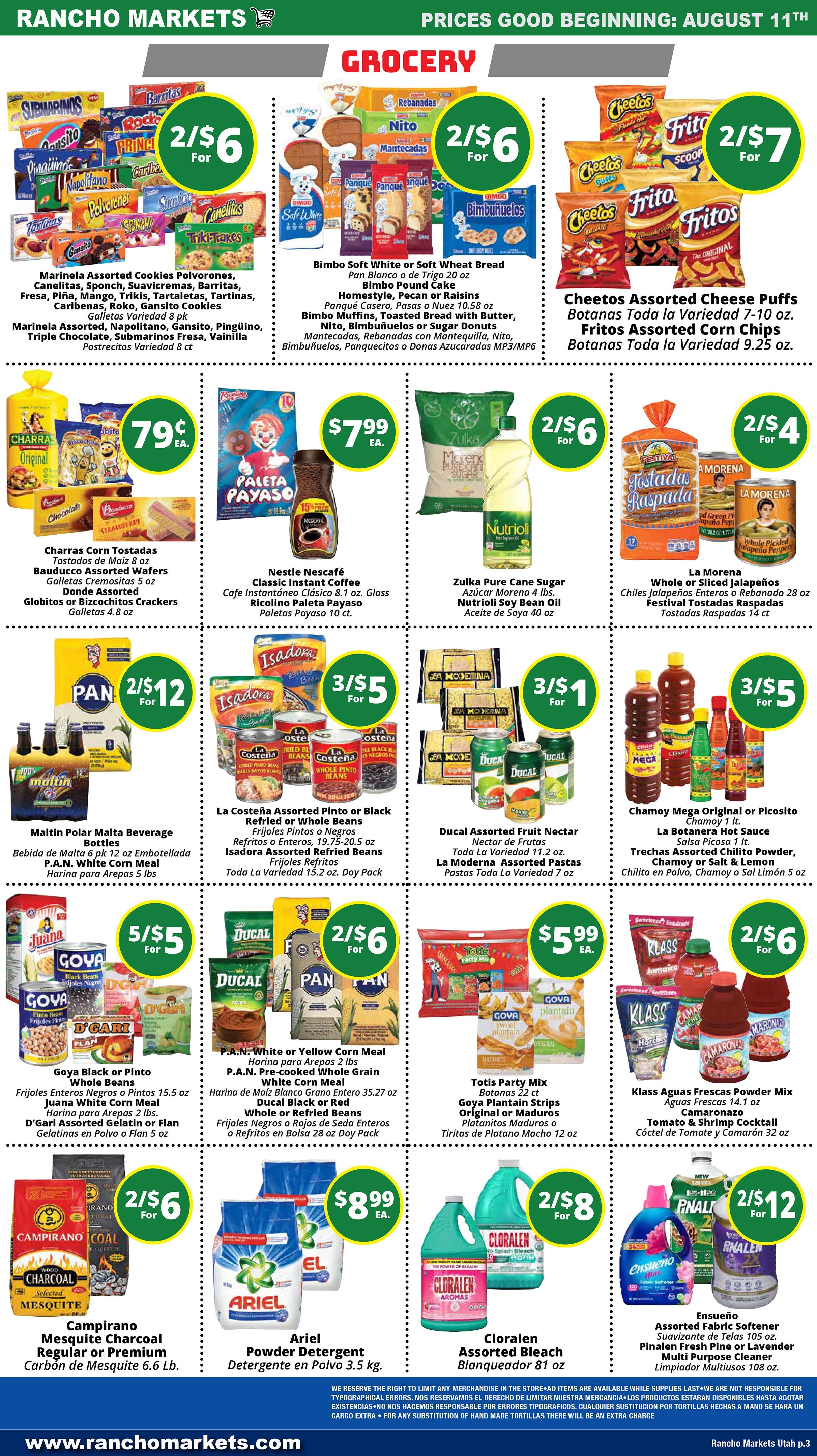 Rancho Markets Weekly Ad August 11 - 17, 2026