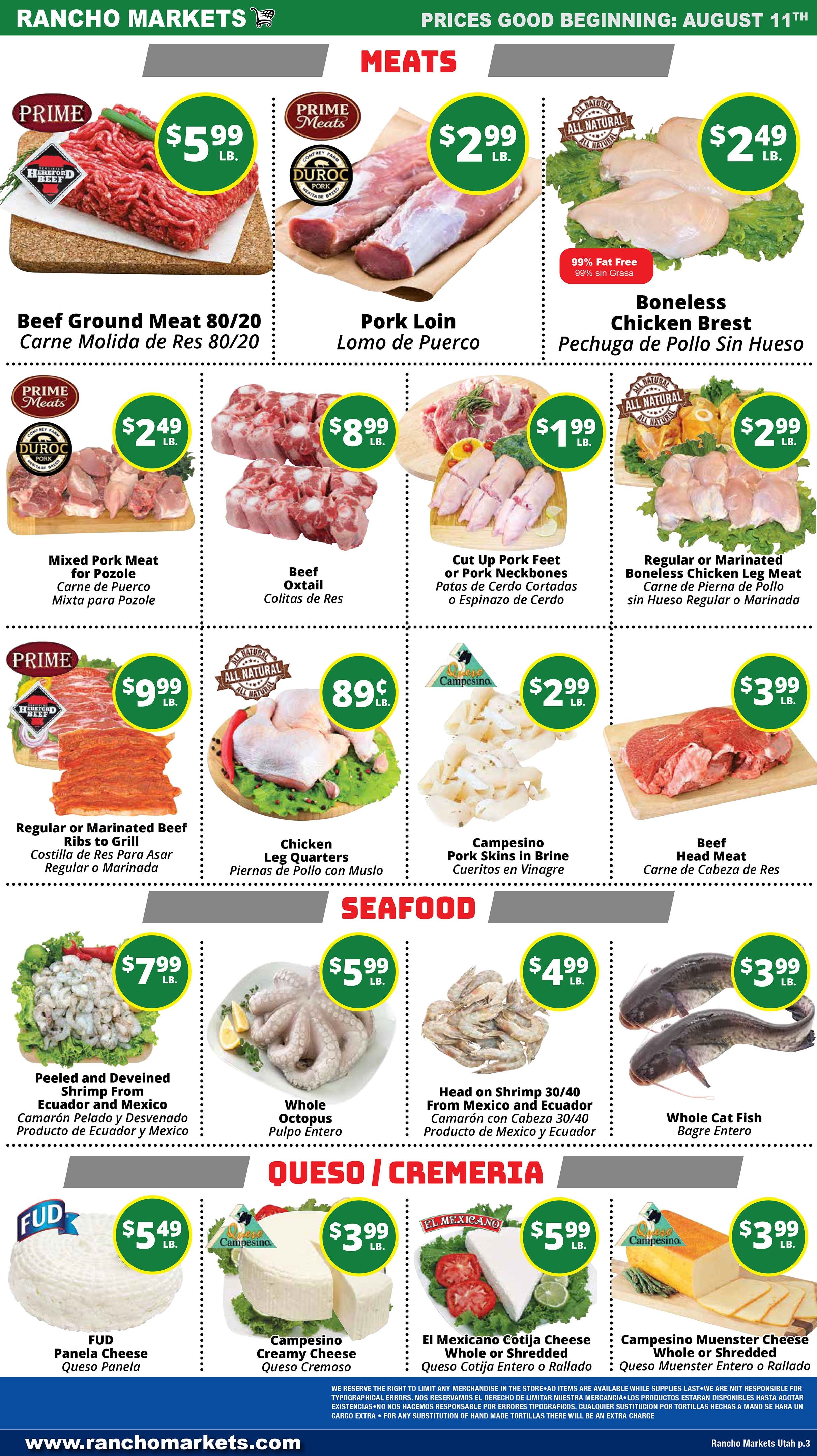 Rancho Markets Weekly Ad August 11 - 17, 2026