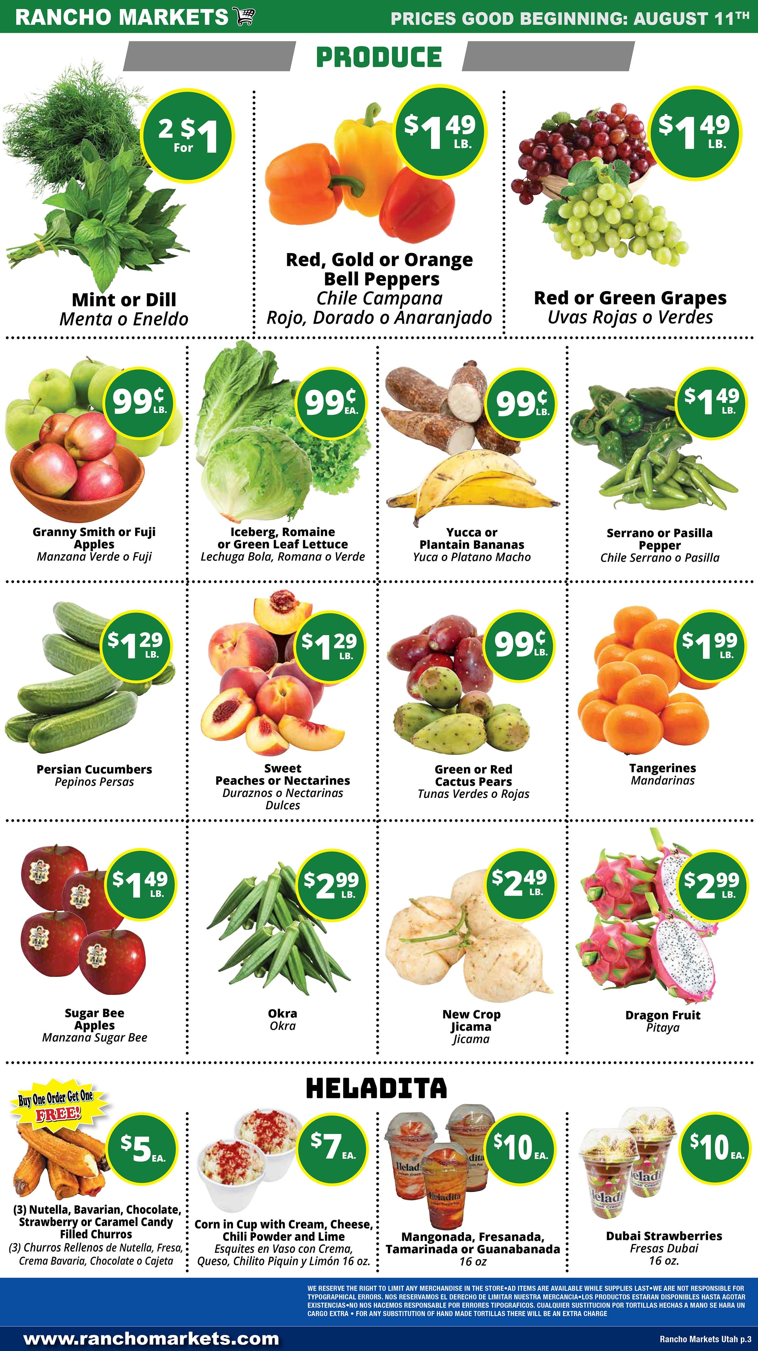 Rancho Markets Weekly Ad August 11 - 17, 2026
