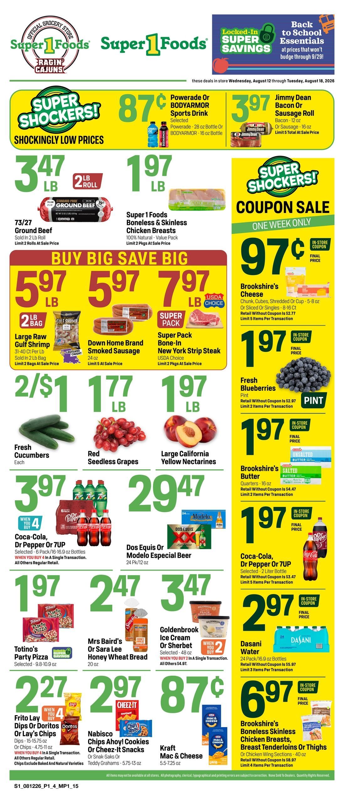 Super 1 Foods & Discount Pharmacy Weekly Ad August 12 - 18, 2026