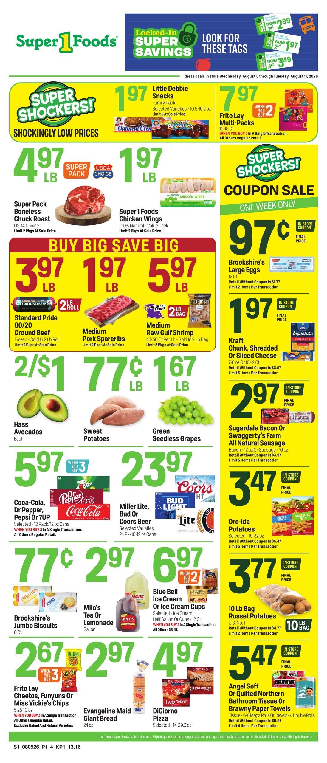 Super 1 Foods & Discount Pharmacy (Mamou Area, LA) Weekly Ad August 5 - 11, 2026