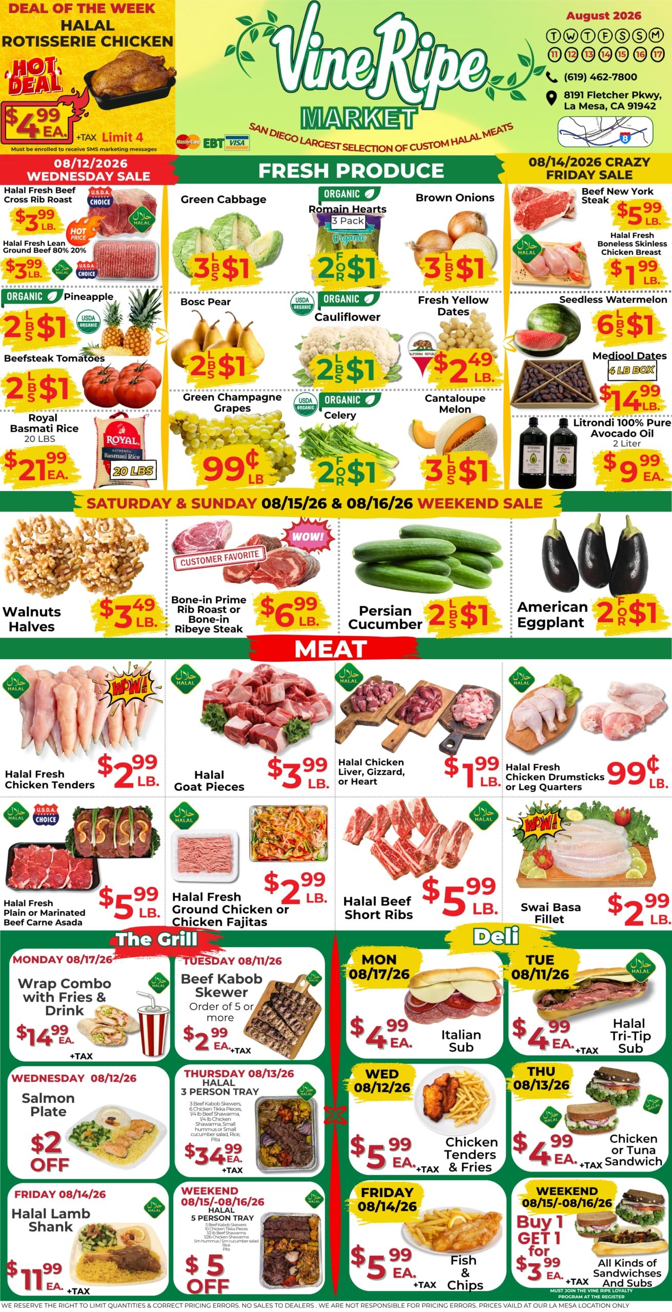 Vine Ripe (8191 Fletcher Parkway, La Mesa, CA) Weekly Ad August 11 - 17, 2026