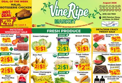 Vine Ripe (8191 Fletcher Parkway, La Mesa, CA) Weekly Ad August 11 - 17, 2026