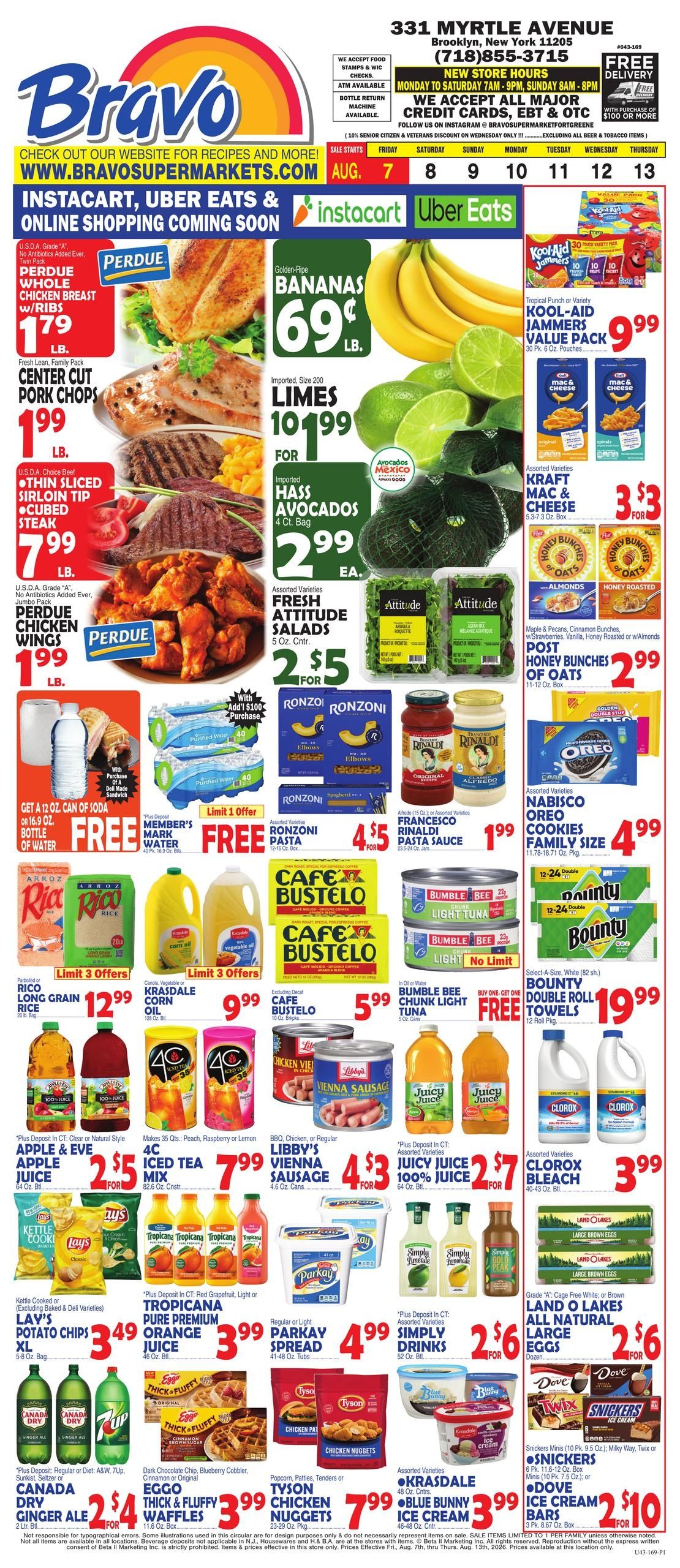 Bravo Supermarket (New York–Brooklyn Area, NY) Weekly Ad August 7 - 13, 2026
