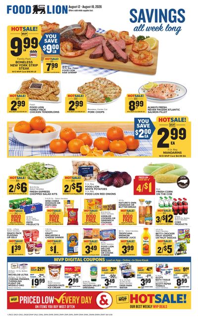 Food Lion (Durham Area, NC) Weekly Ad August 12 - 18, 2026