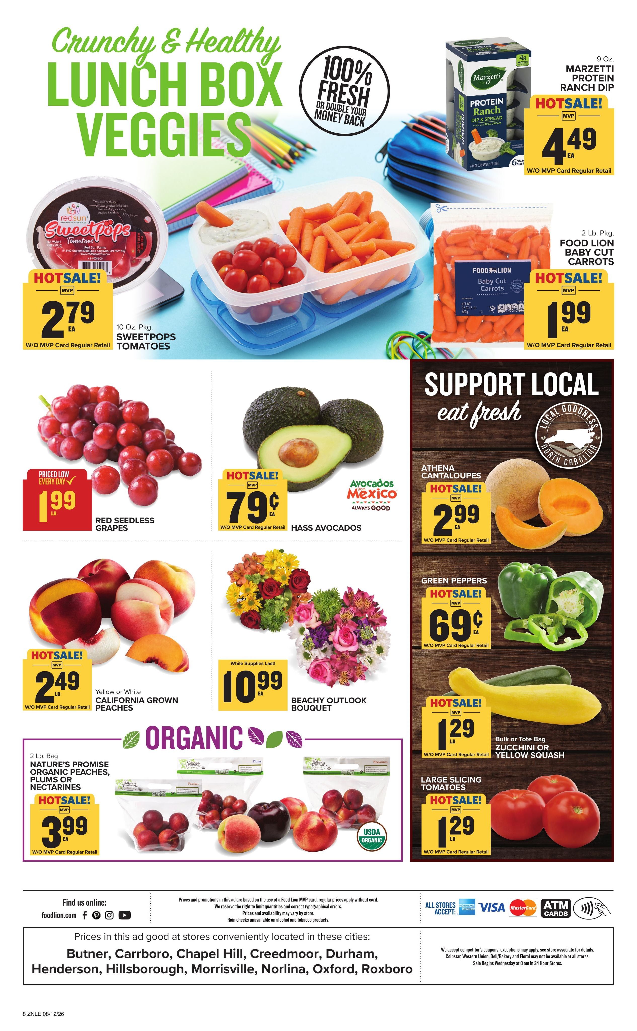 Food Lion (Durham Area, NC) Weekly Ad August 12 - 18, 2026