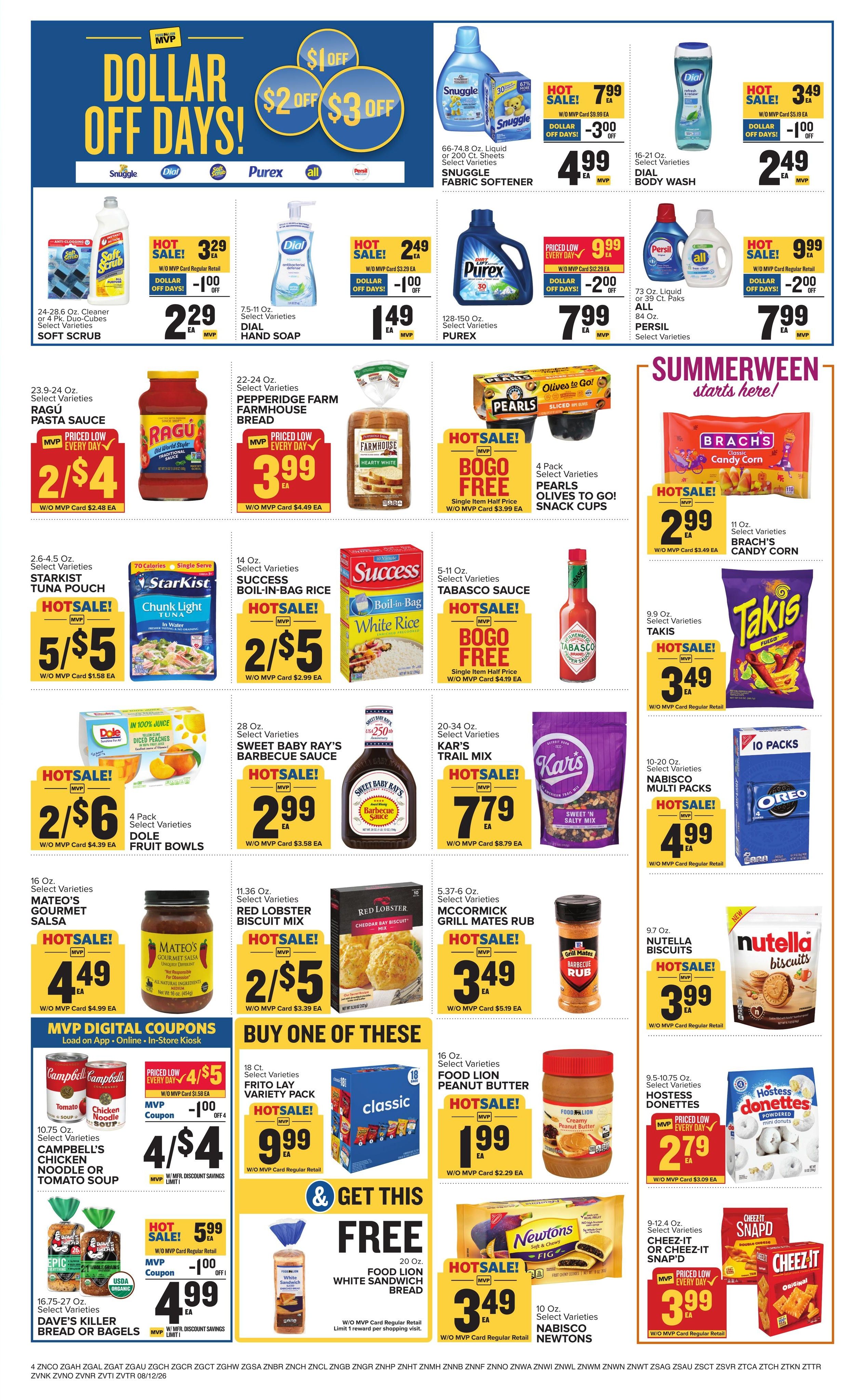 Food Lion (Wilmington Area, NC) Weekly Ad August 12 - 18, 2026
