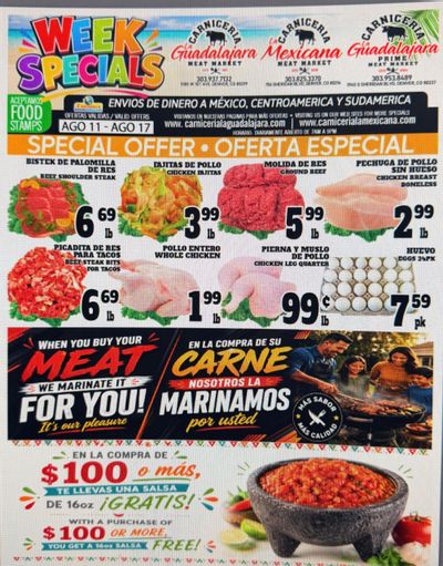 Carniceria La Guadalajara (Denver–Westminster Area, CO) Weekly Ad August 11 - 17, 2026