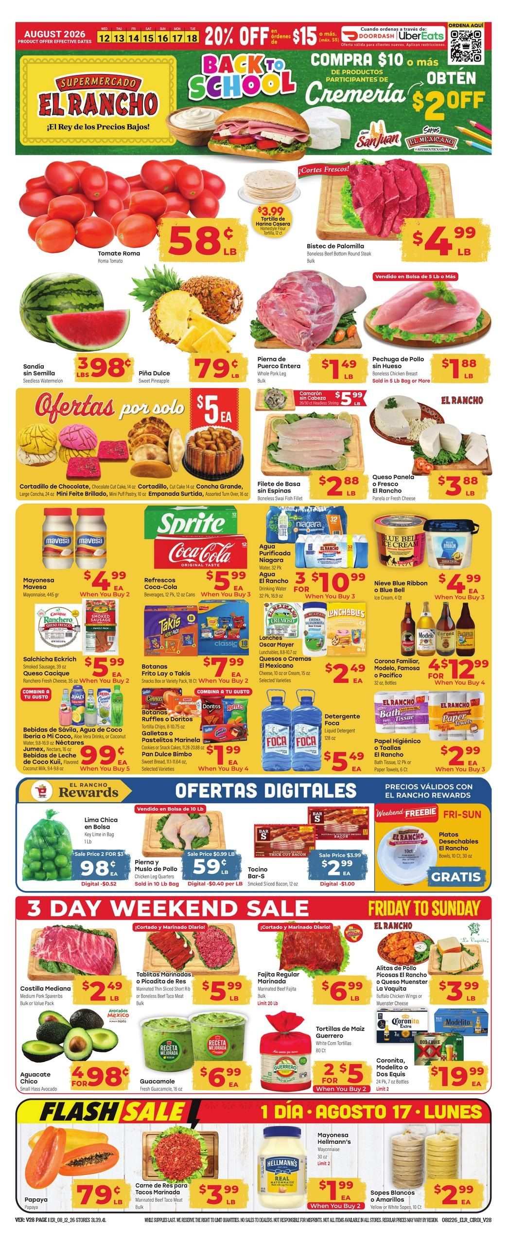 El Rancho Supermercado (Katy–Barker Area, TX) Weekly Ad August 12 - 18, 2026
