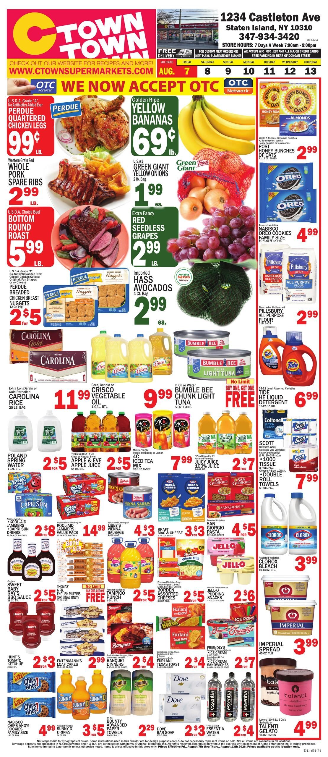 C Town (Elizabethport–Staten Island Area, NJ–NY) Weekly Ad August 7 - 13, 2026