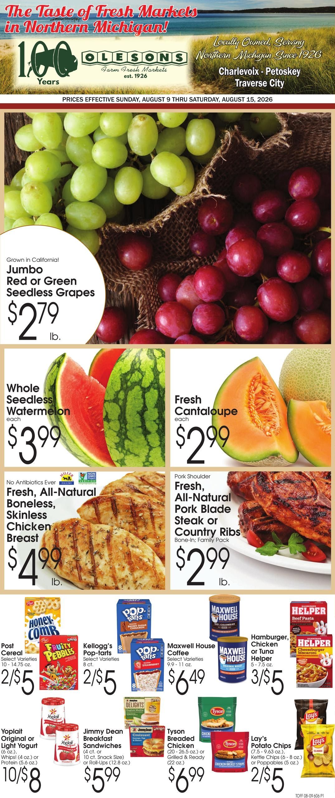 Olesons Farm Fresh Markets Weekly Ad August 9 - 15, 2026