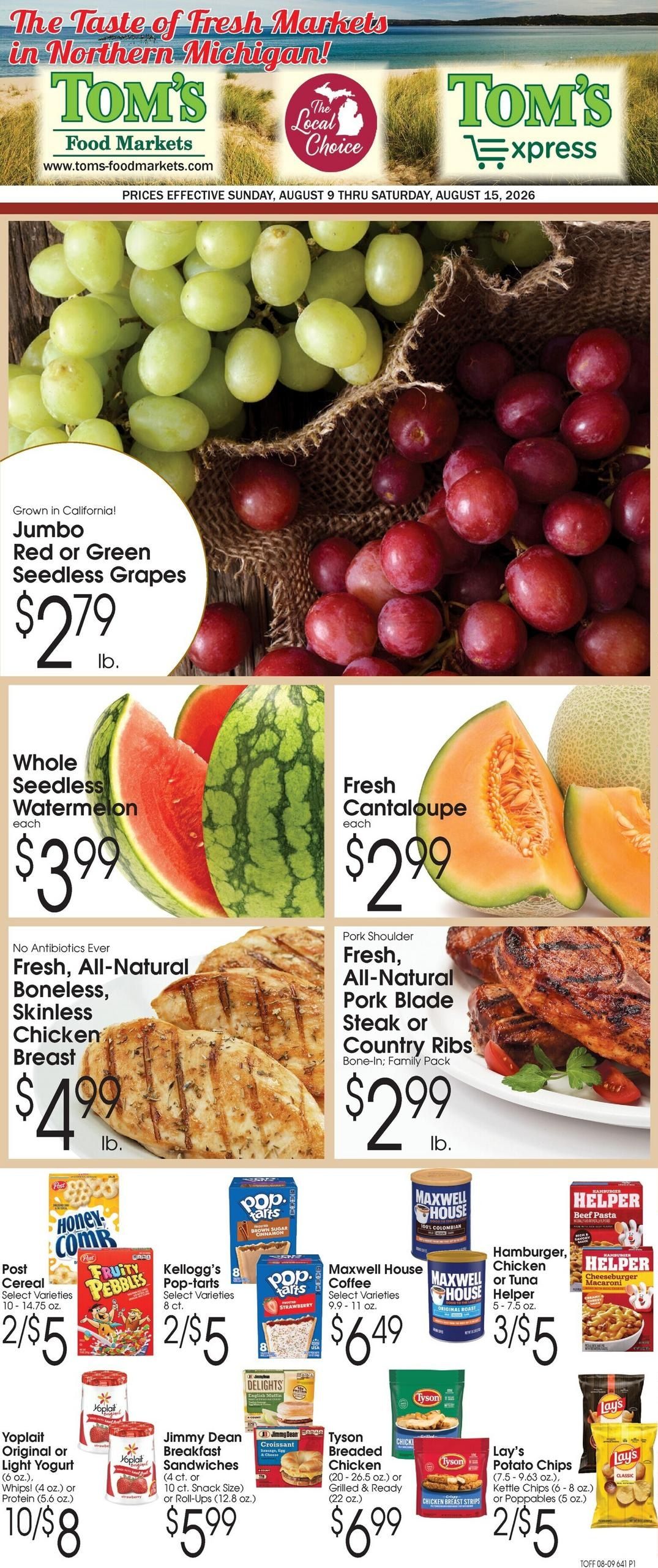 Tom's Food Markets Weekly Ad August 8 - 14, 2026