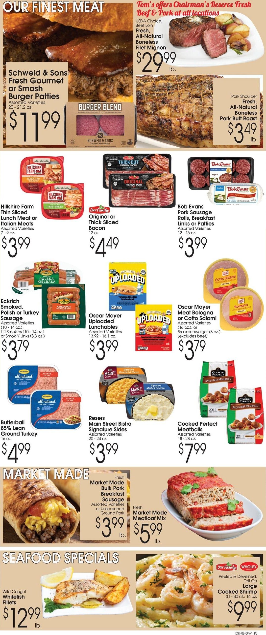 Tom's Food Markets Weekly Ad August 8 - 14, 2026