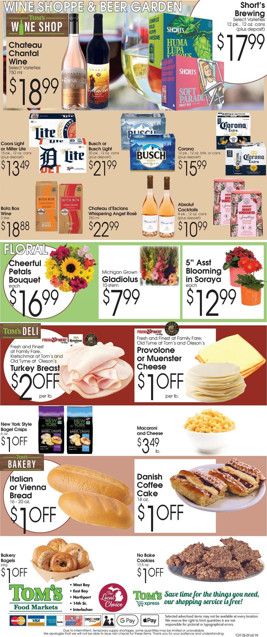Tom's Food Markets Weekly Ad August 8 - 14, 2026
