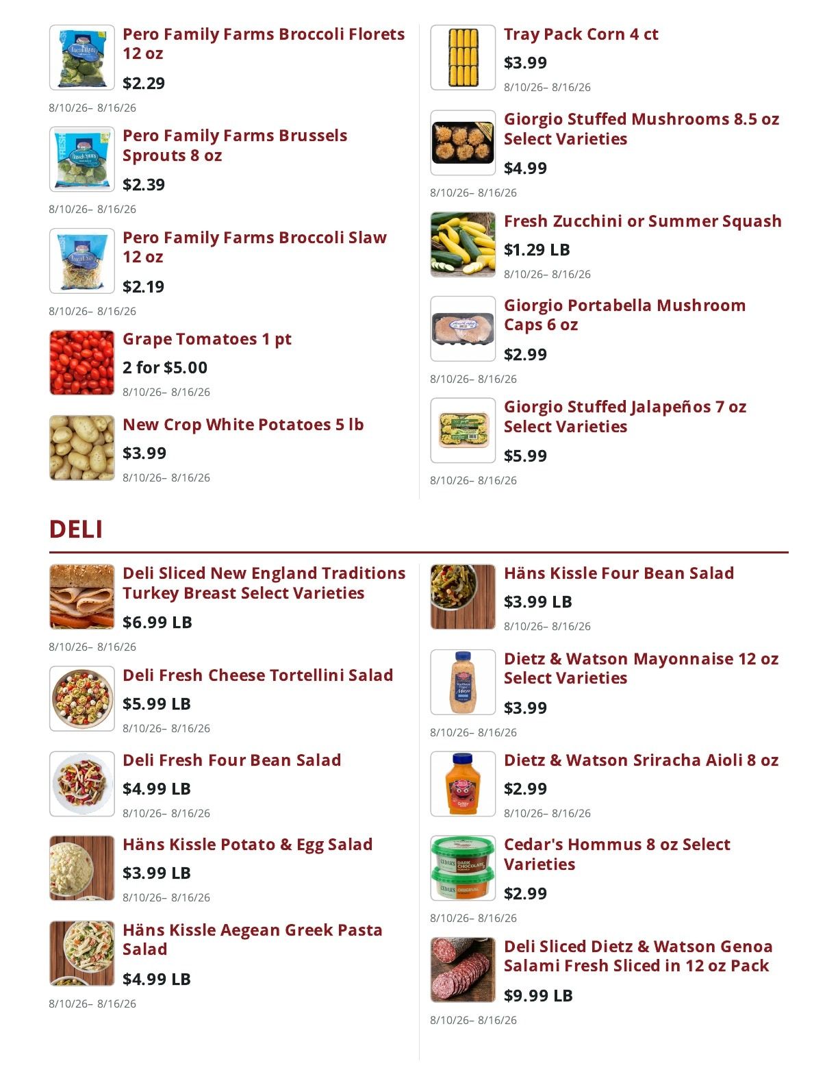 Main Street Market Weekly Ad August 10 - 16, 2026