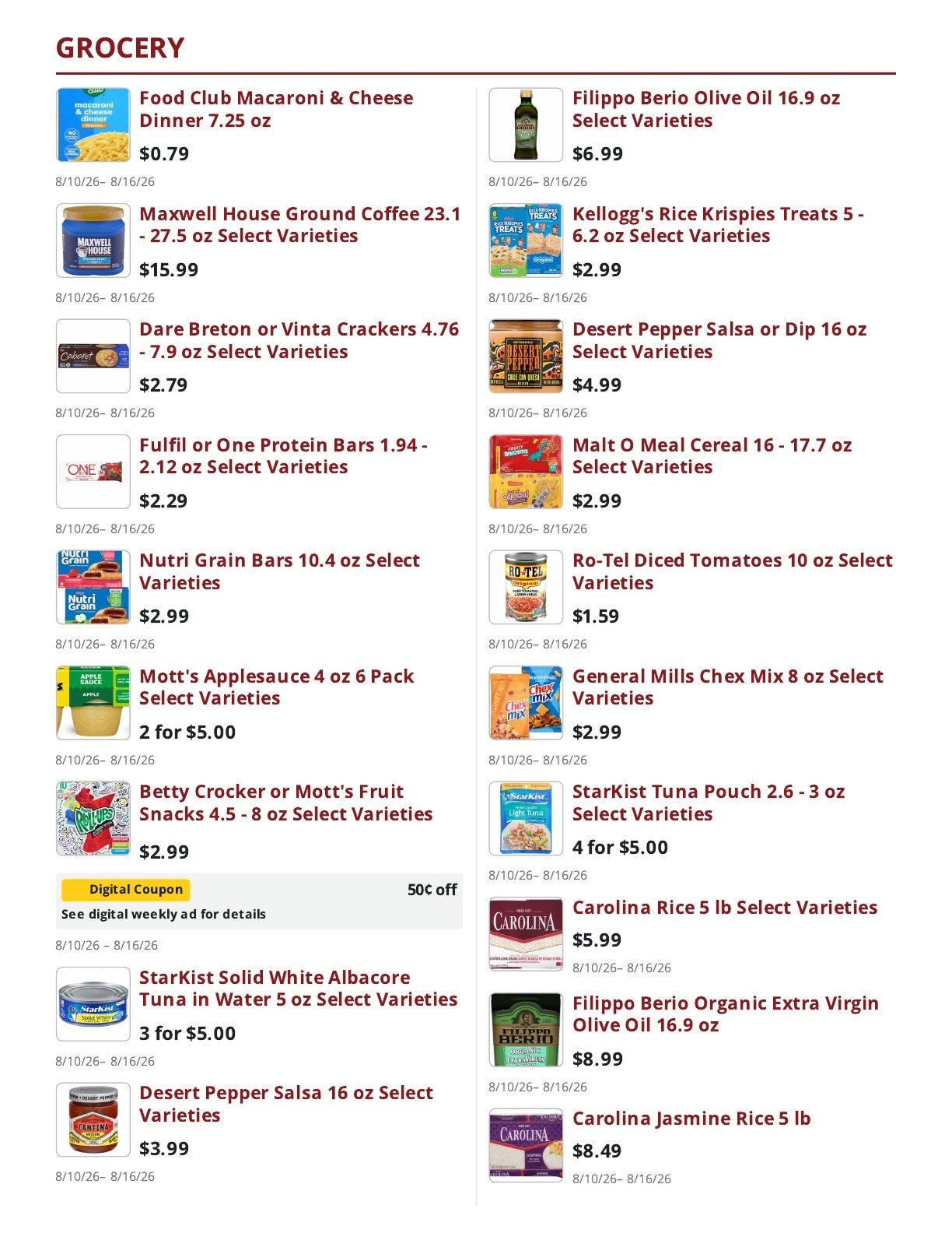 Main Street Market Weekly Ad August 10 - 16, 2026