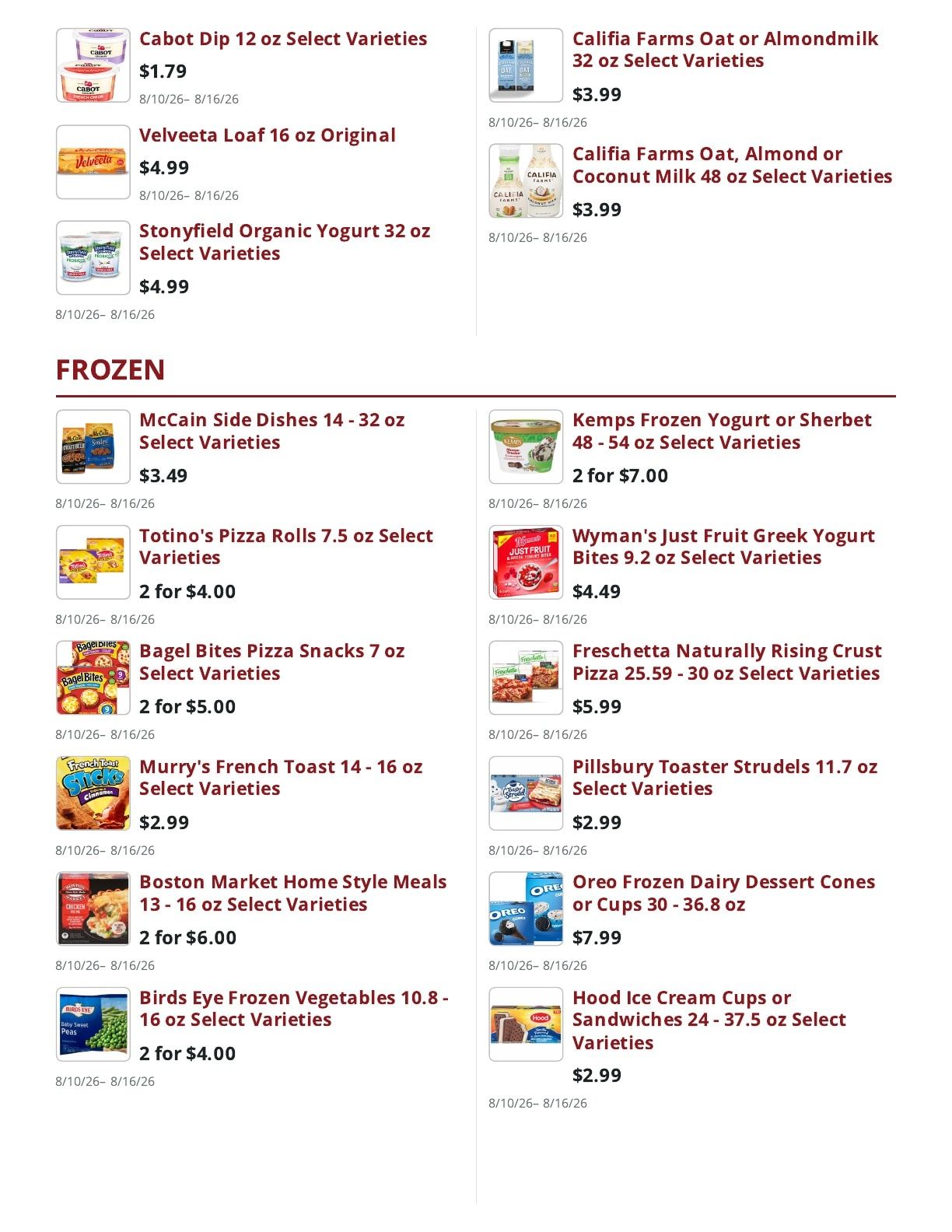Main Street Market Weekly Ad August 10 - 16, 2026