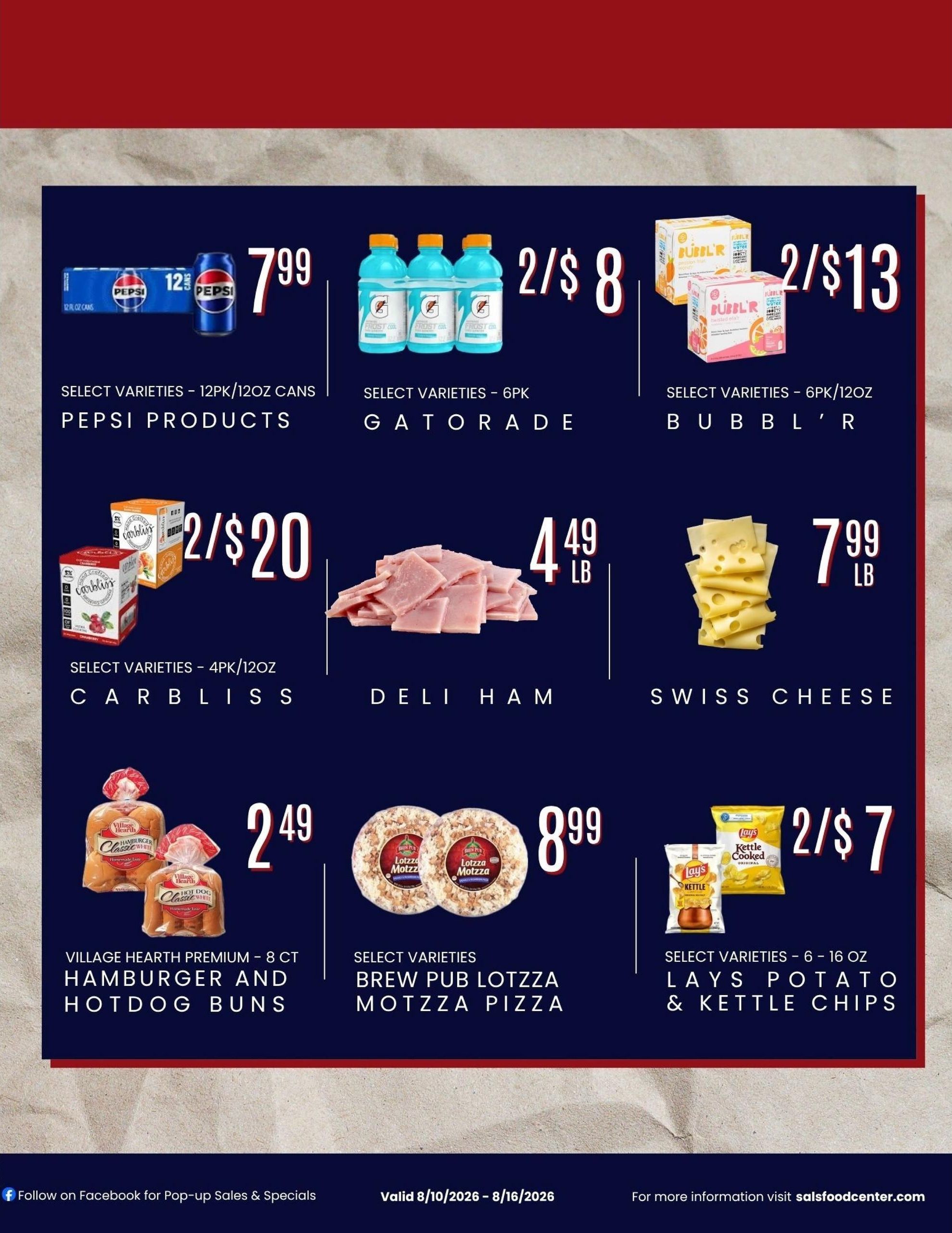 Sal's Food Center Weekly Ad August 10 - 16, 2026