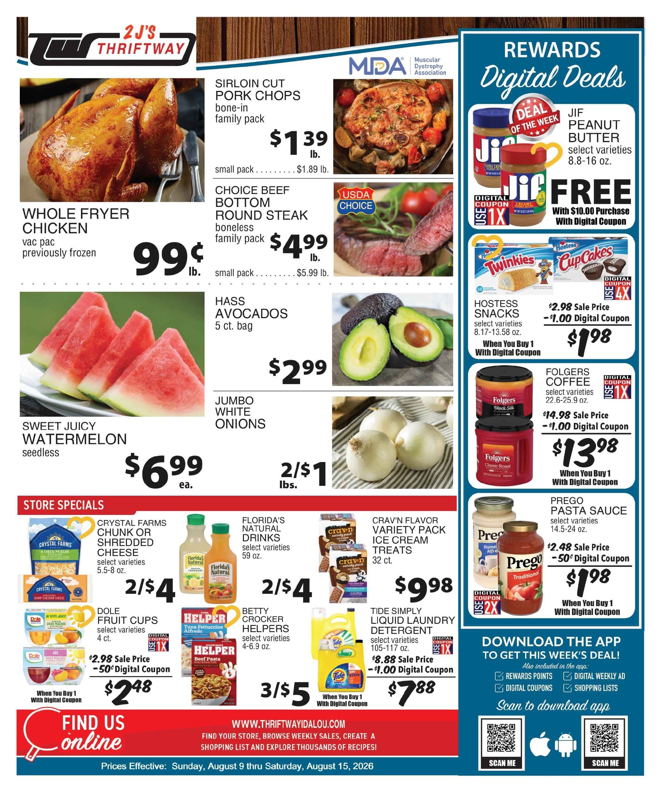 2 J's Thriftway Weekly Ad August 9 - 15, 2026