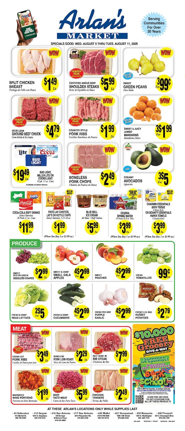 Arlan's Market (Freeport and other locations, TX) Weekly Ad August 5 - 11, 2026