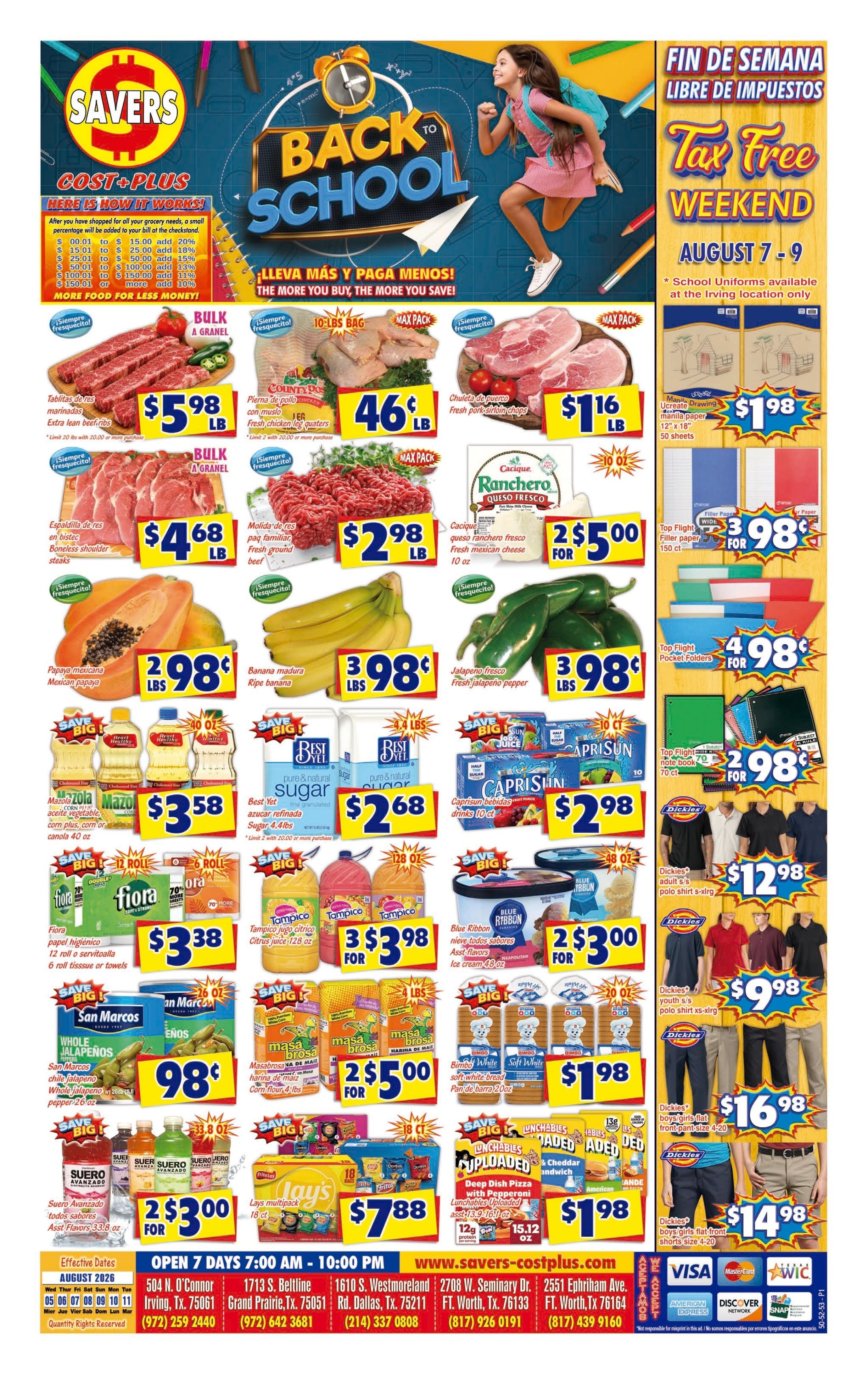 Savers Cost Plus (Texas) Weekly Ad August 5 - 11, 2026