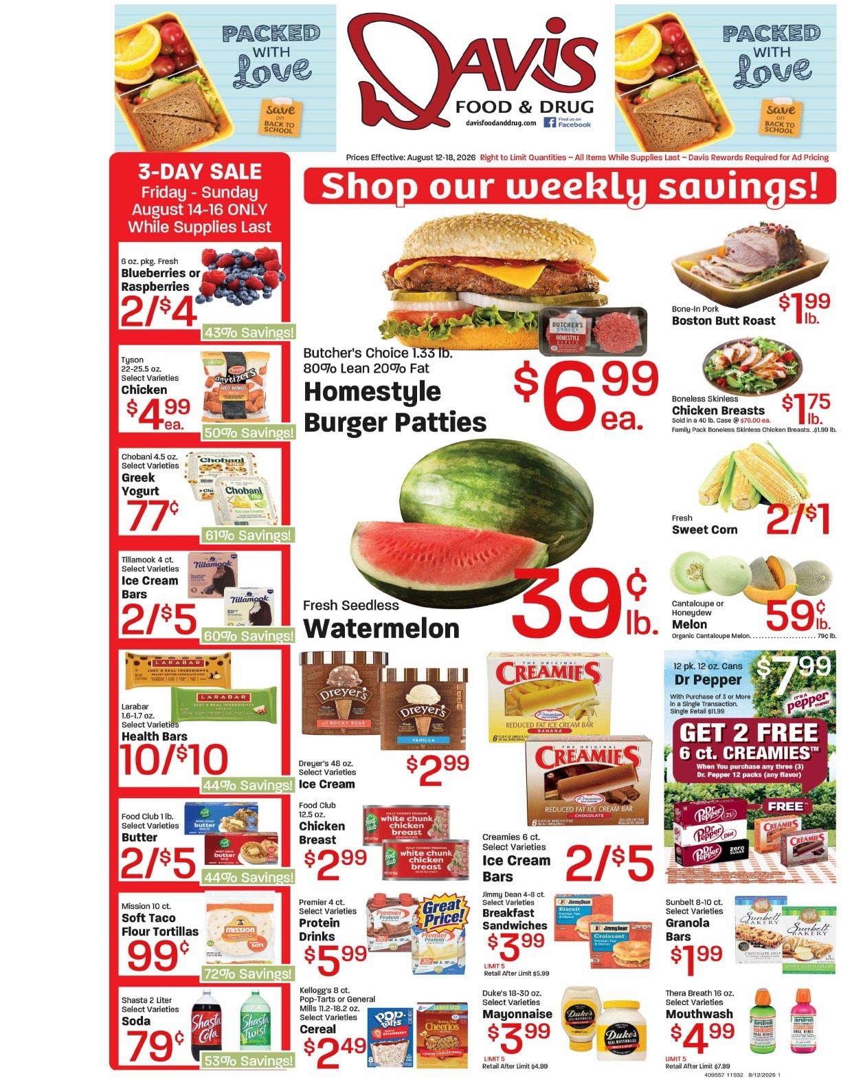 Davis Food & Drug (Roosevelt, UT) Weekly Ad August 12 - 18, 2026