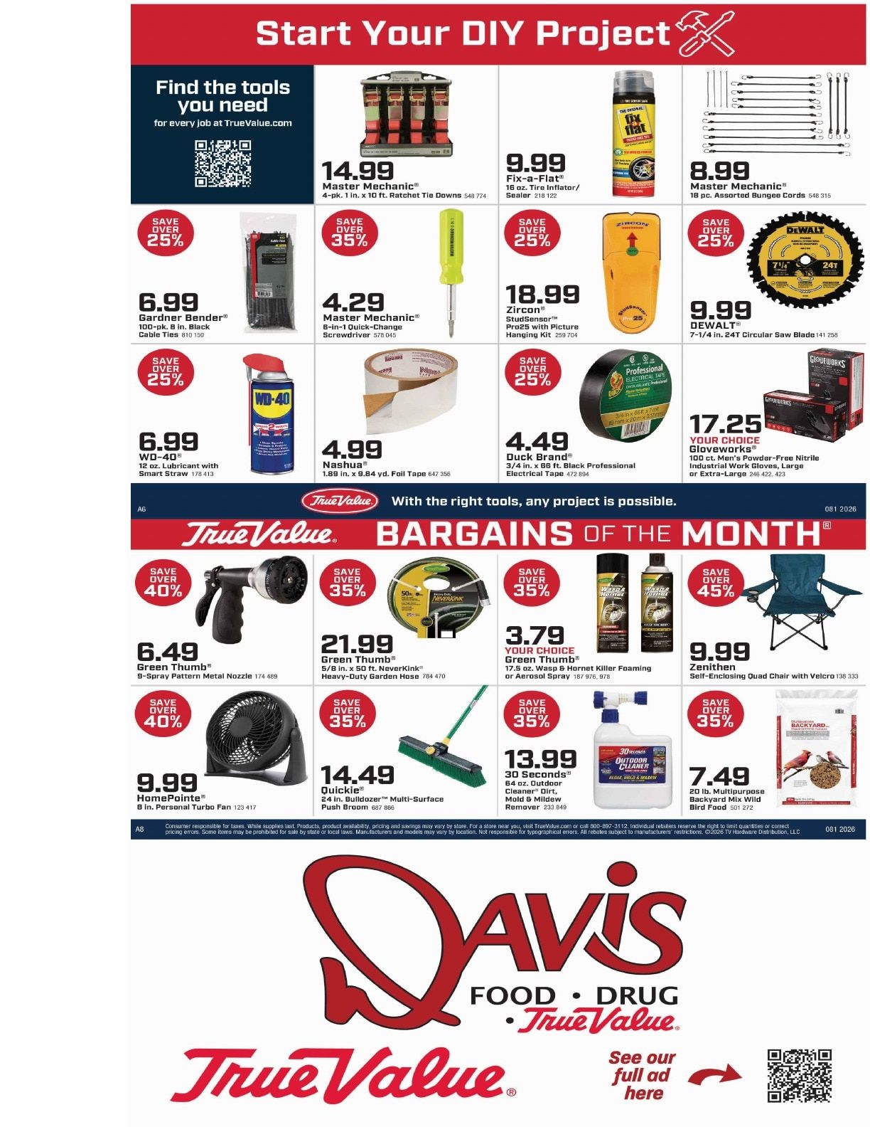 Davis Food & Drug True Value Savings Weekly Ad August 7 - 24, 2026