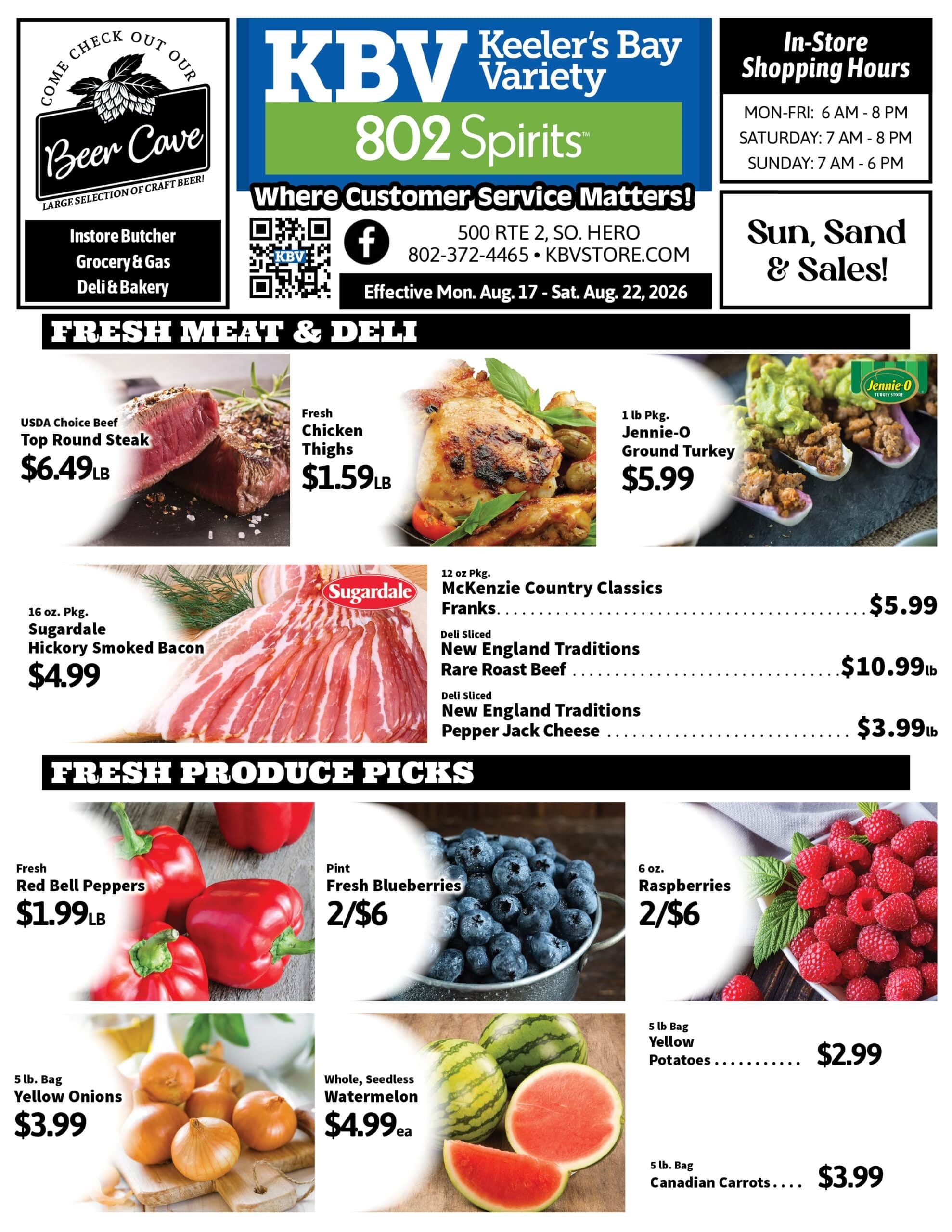 Keeler's Bay Variety Store Weekly Ad August 17 - 22, 2026