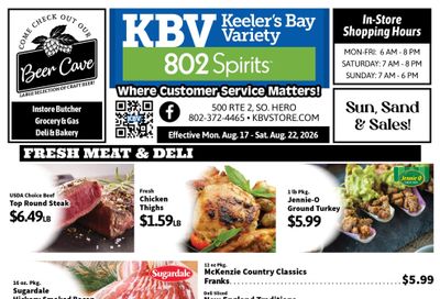 Keeler's Bay Variety Store Weekly Ad August 17 - 22, 2026