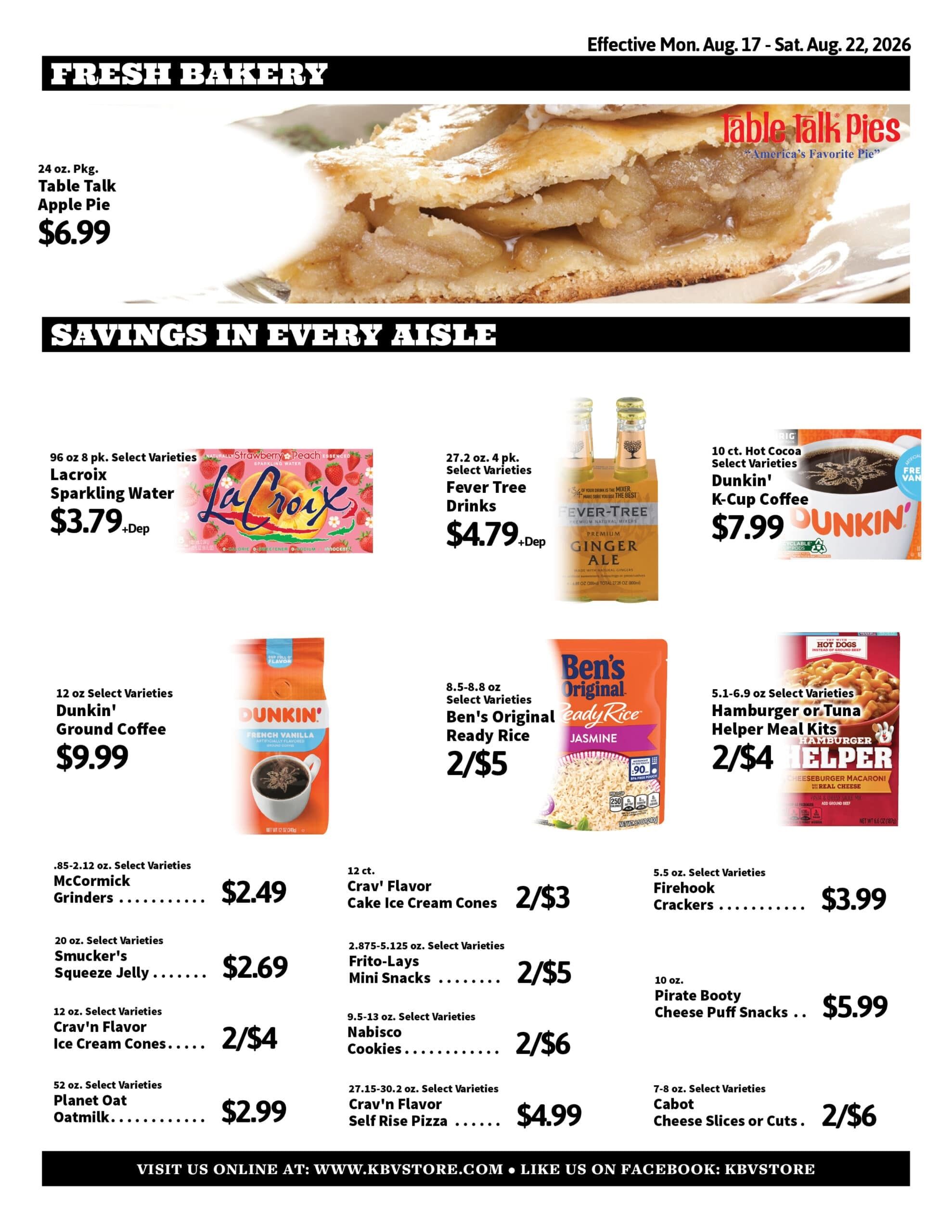 Keeler's Bay Variety Store Weekly Ad August 17 - 22, 2026