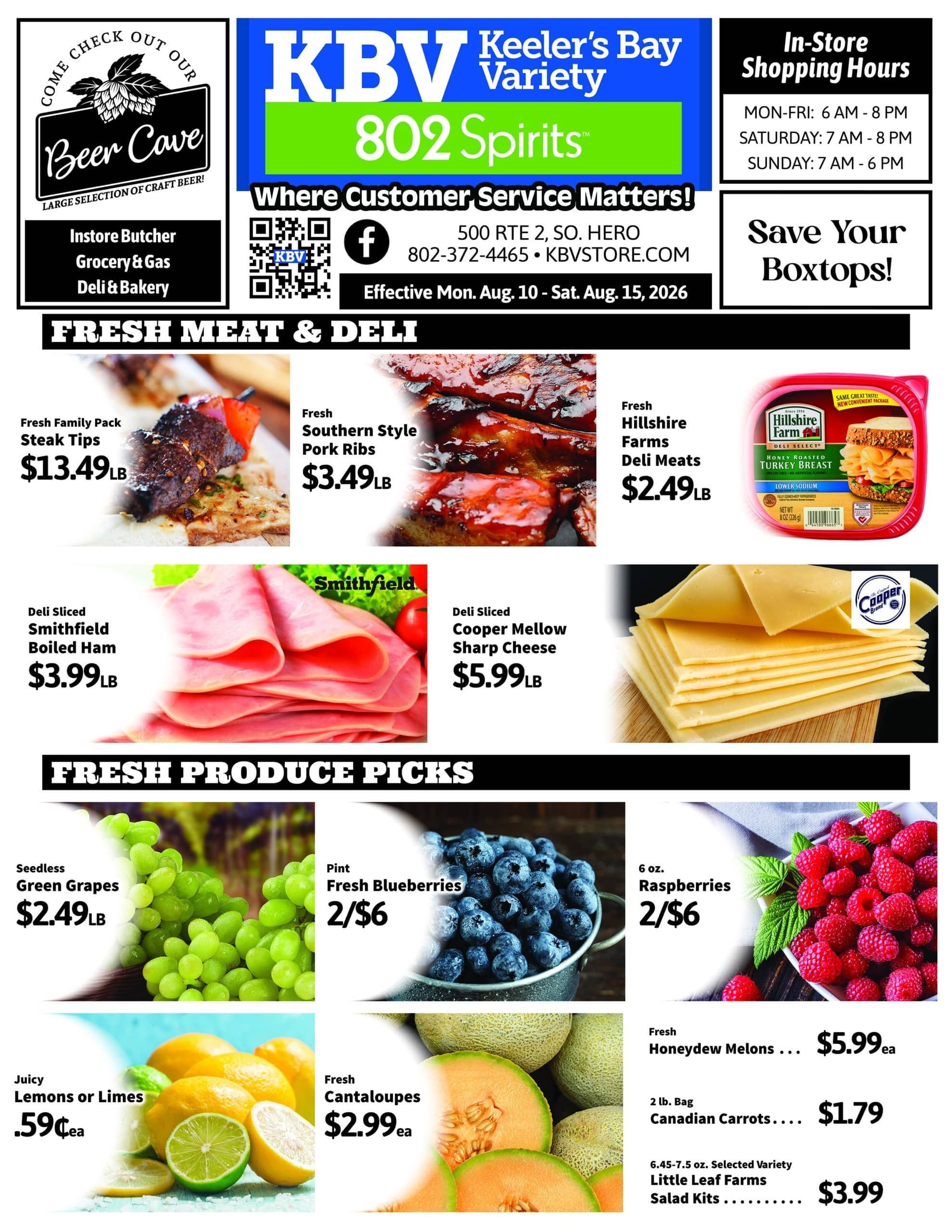 Keeler's Bay Variety Store Weekly Ad August 10 - 15, 2026