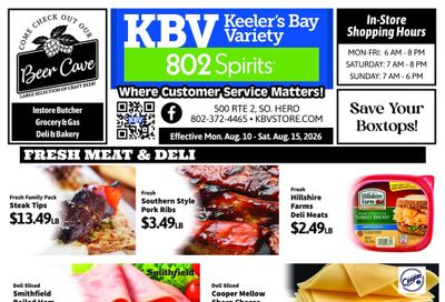 Keeler's Bay Variety Store Weekly Ad August 10 - 15, 2026